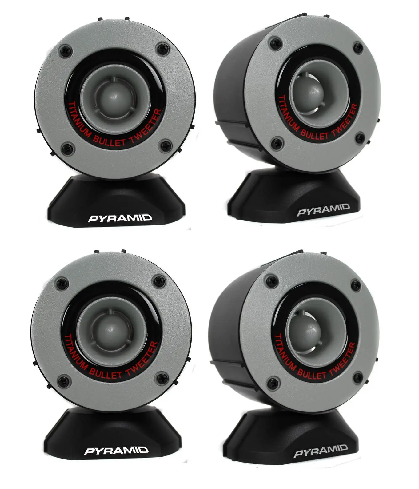 Pyramid TW28 3.75" 600W Super Car Audio Horn Bullet Aluminum Tweeters