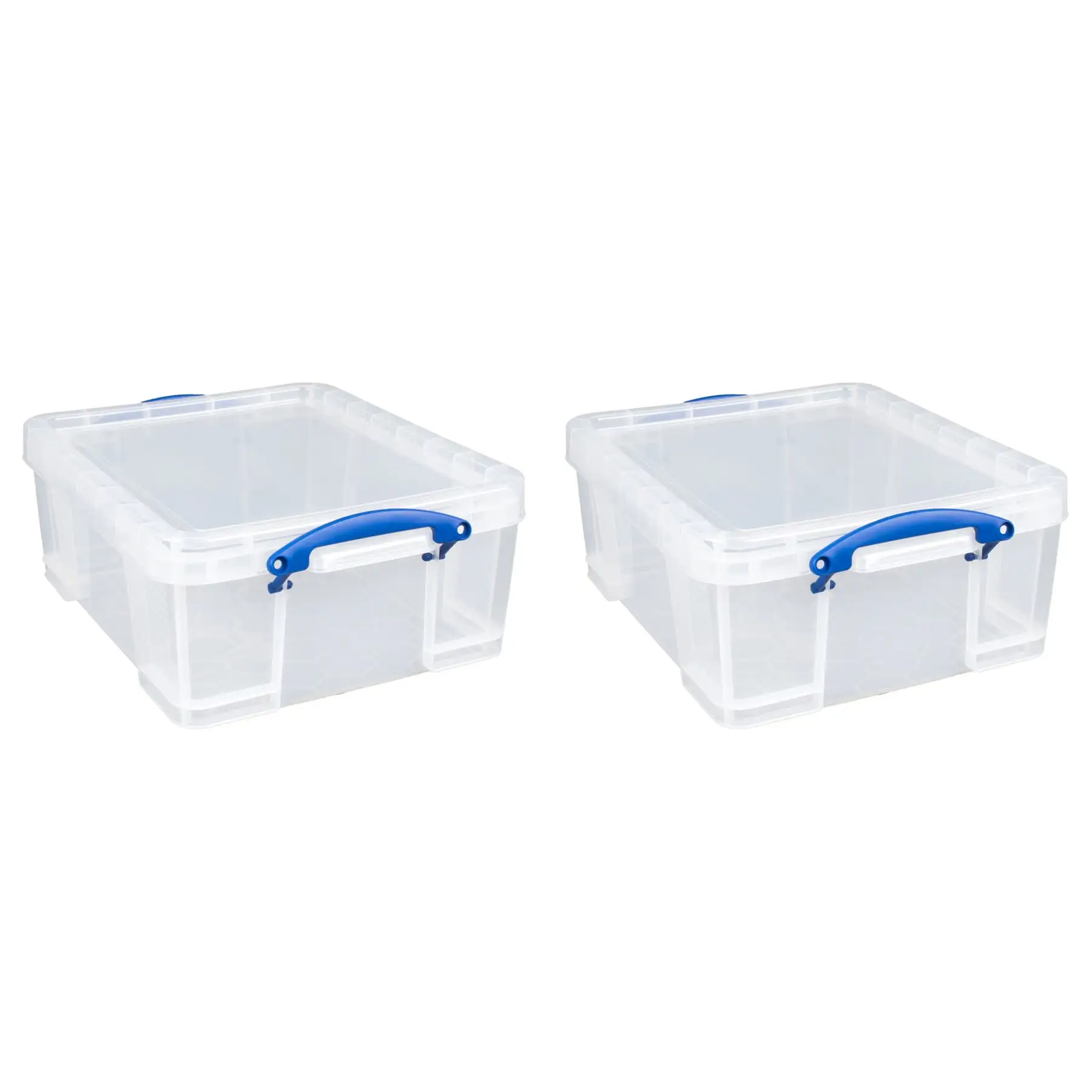 Really Useful Box 17L Storage Container with Lid and Clip Lock Handles, (2 Pack)