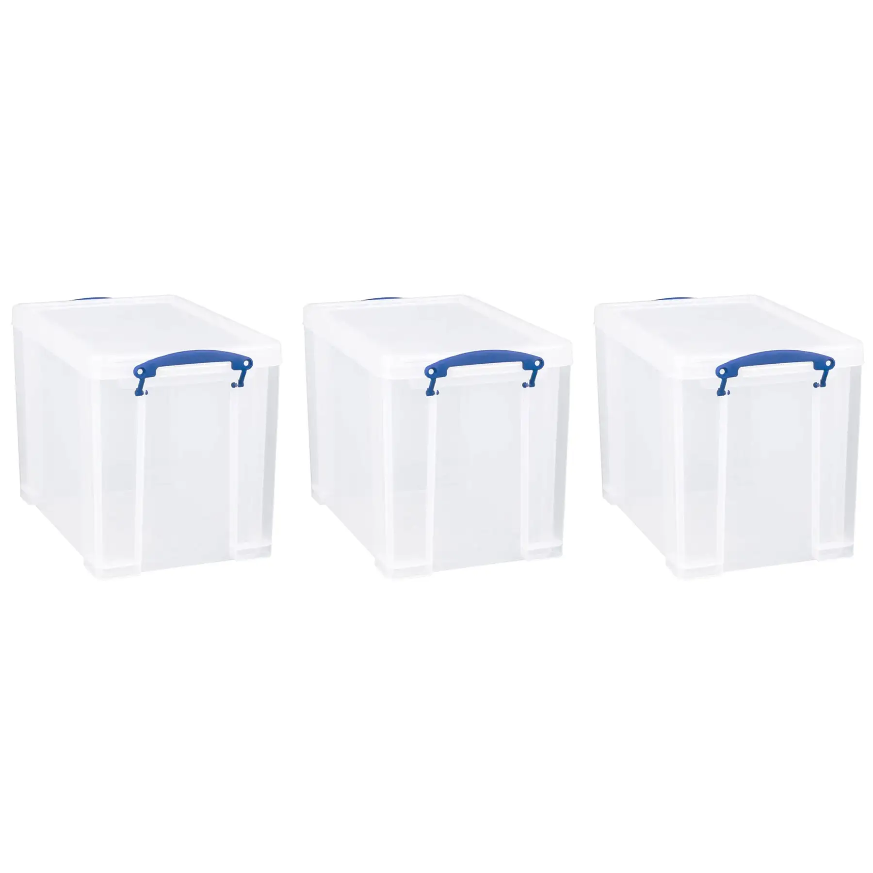 Really Useful Box 19L Storage Container with Lid and Clip Lock Handles, (3 Pack)