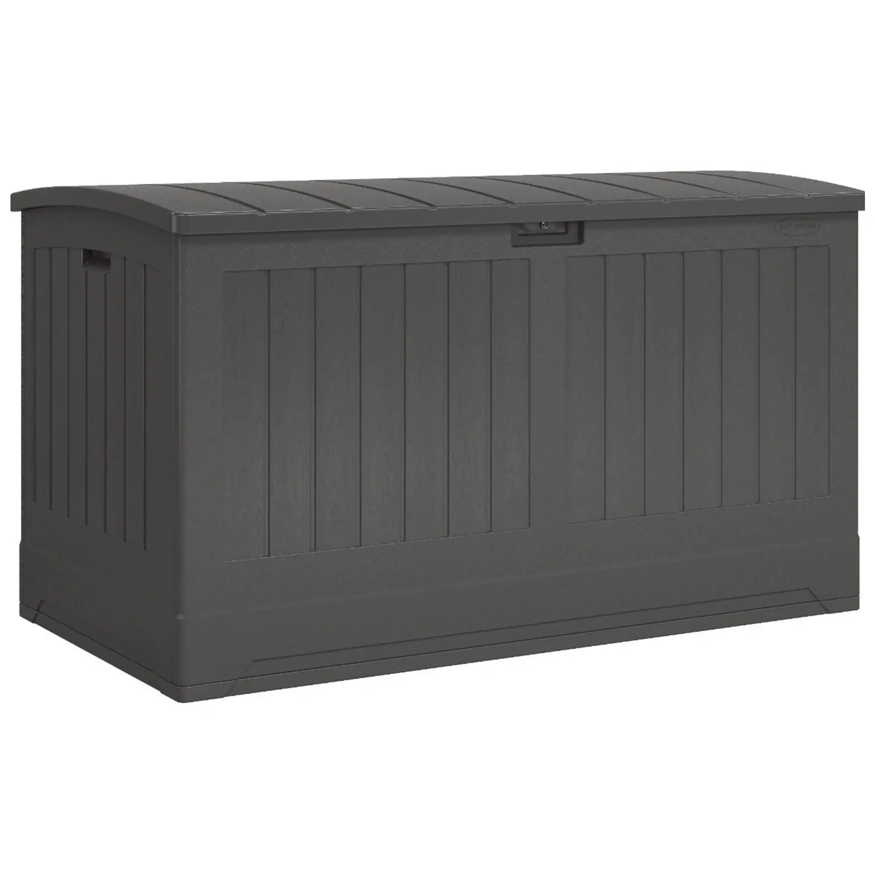 Suncast Decorative Lockable Large 200 Gallon Plastic Deck Storage Box, Gray