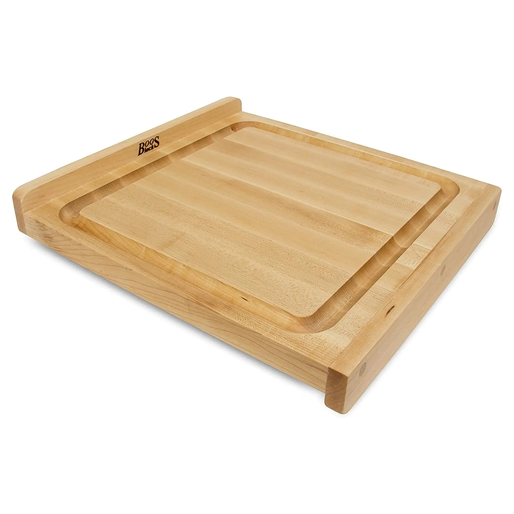 John Boos Countertop Reversible Wood Cutting Board with Juice Groove, Maple