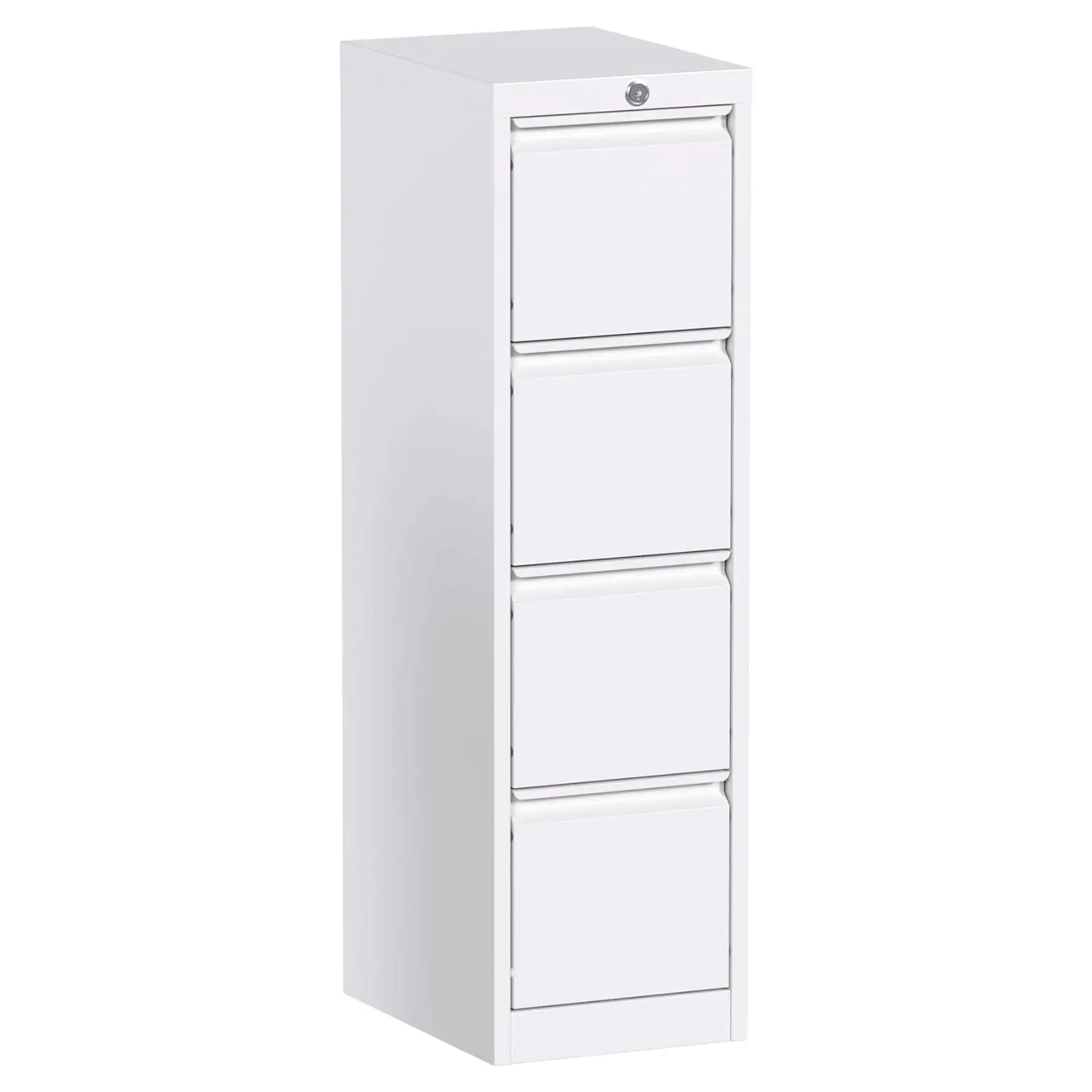 AOBABO 4 Drawer Vertical Metal File Cabinet with Lock for Home and Office, White