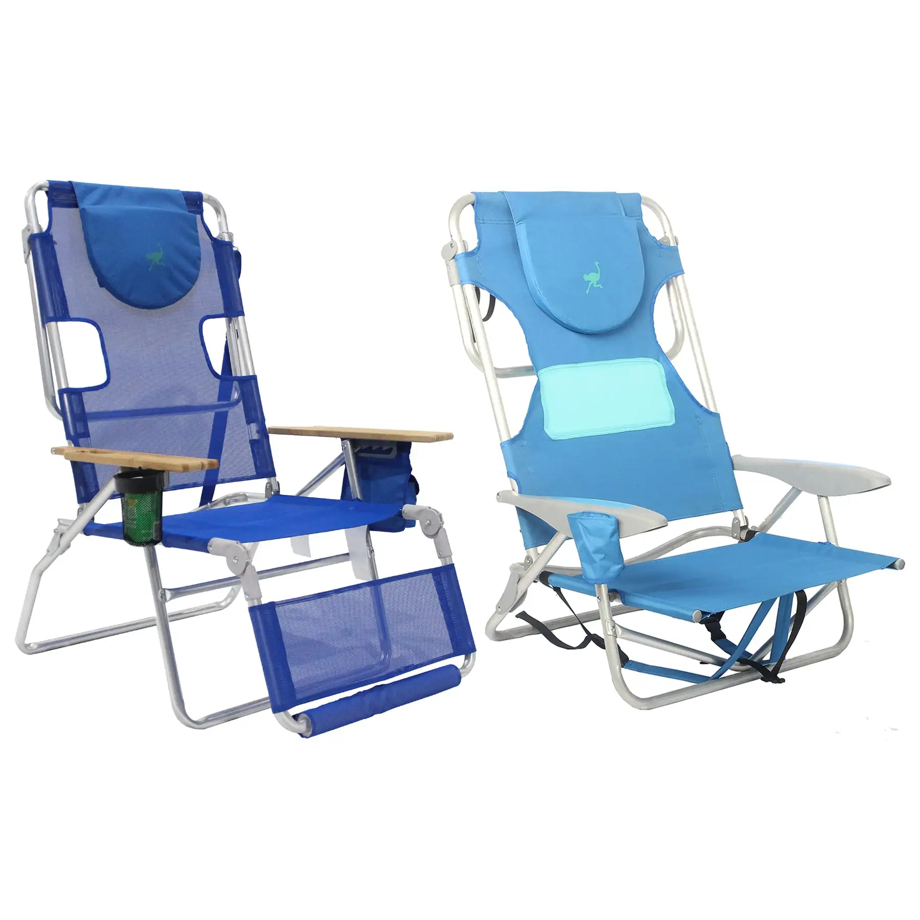 Ostrich Altitude 3N1 Chair and Ladies Comfort On Your Back Beach Chair, Blue