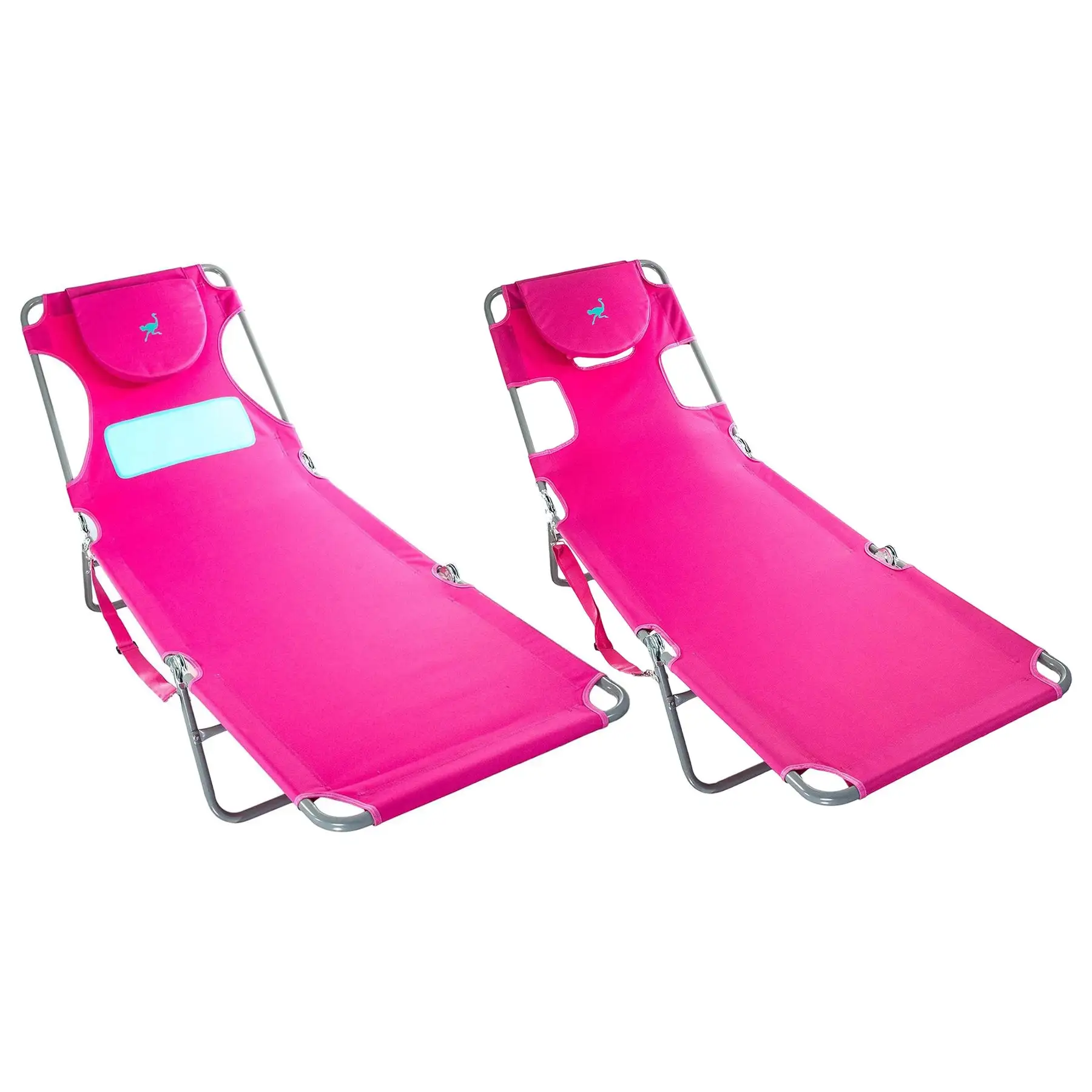 Ostrich Comfort Lounger Poolside Chair & Chaise Sunbathing Beach Chair, Pink