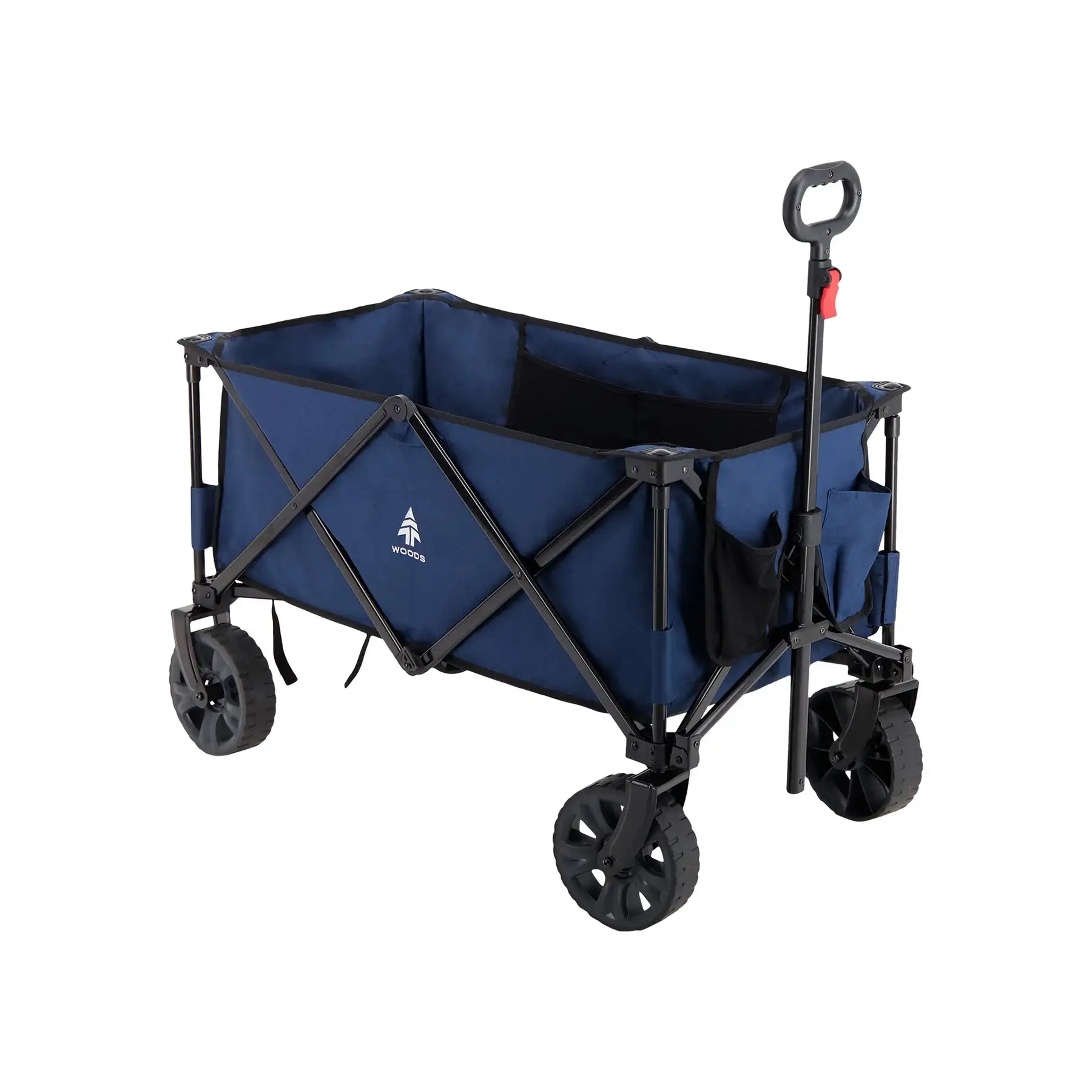 Woods Outdoor Collapsible Garden Utility Wagon Cart, Supports Up to 225lbs, Navy