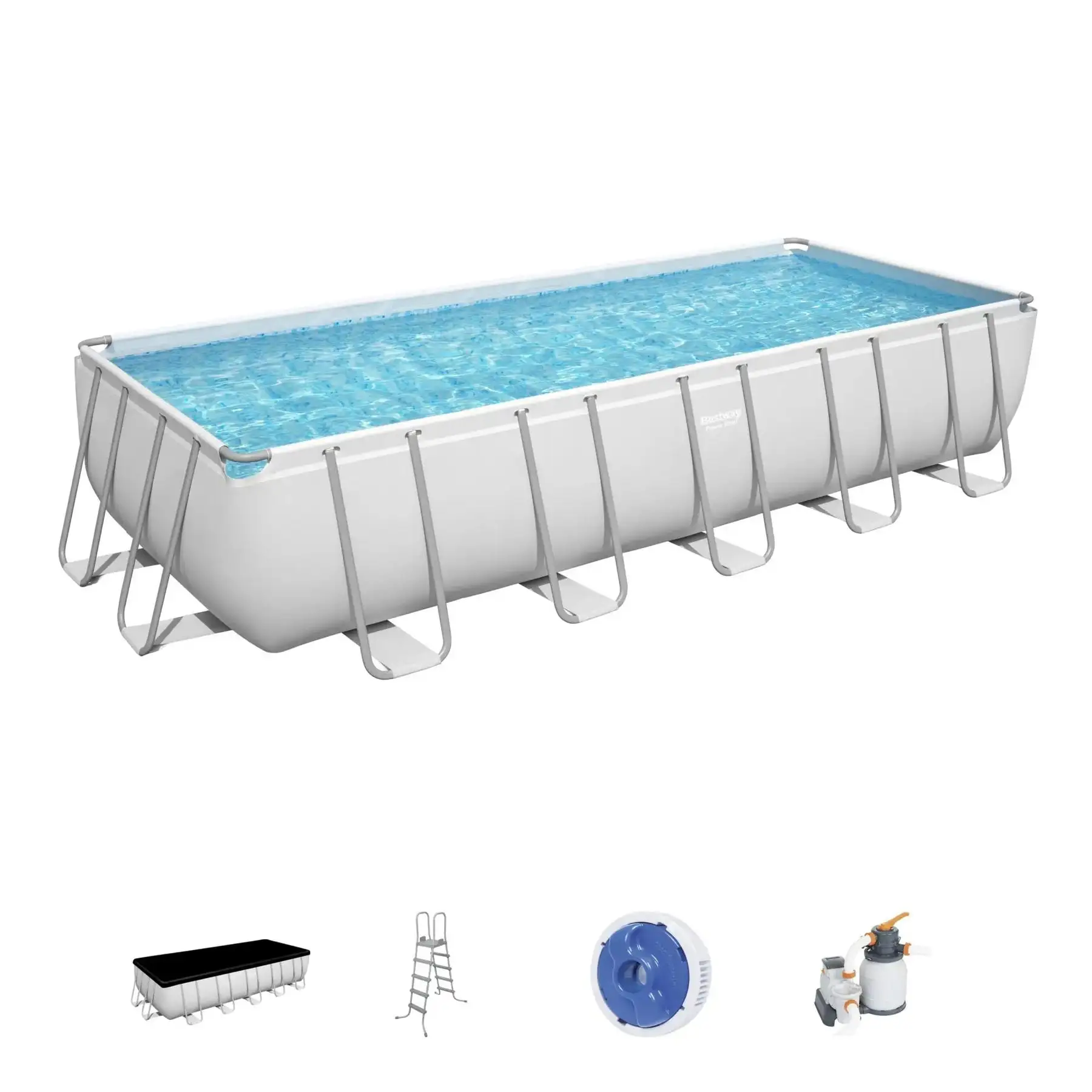 Bestway Power Steel 21' x 9' x 52" Rectangular Above Ground Swimming Pool Set