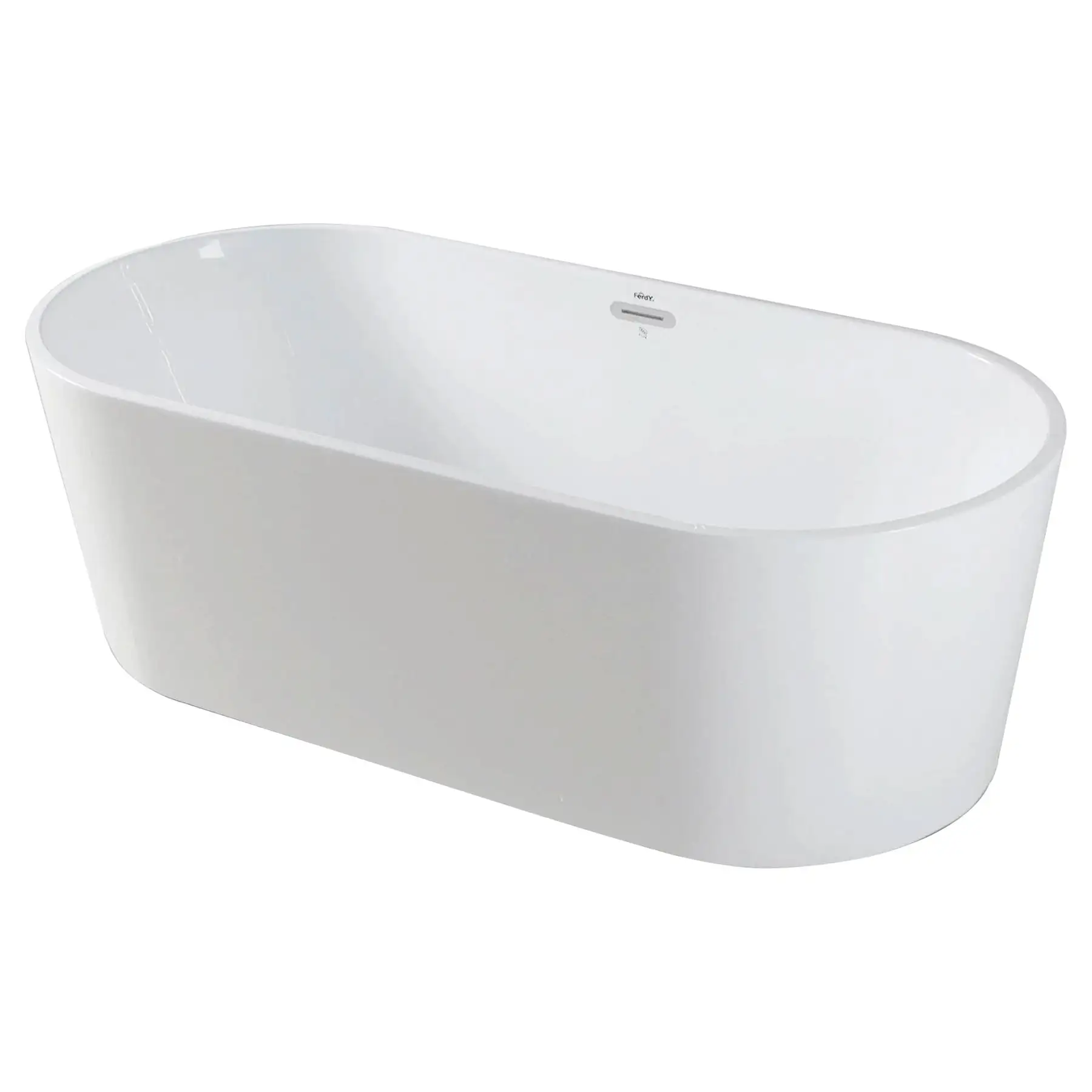 FerdY Shangri La 67 Inch Acrylic Freestanding Bathtub with Polished Chrome Drain