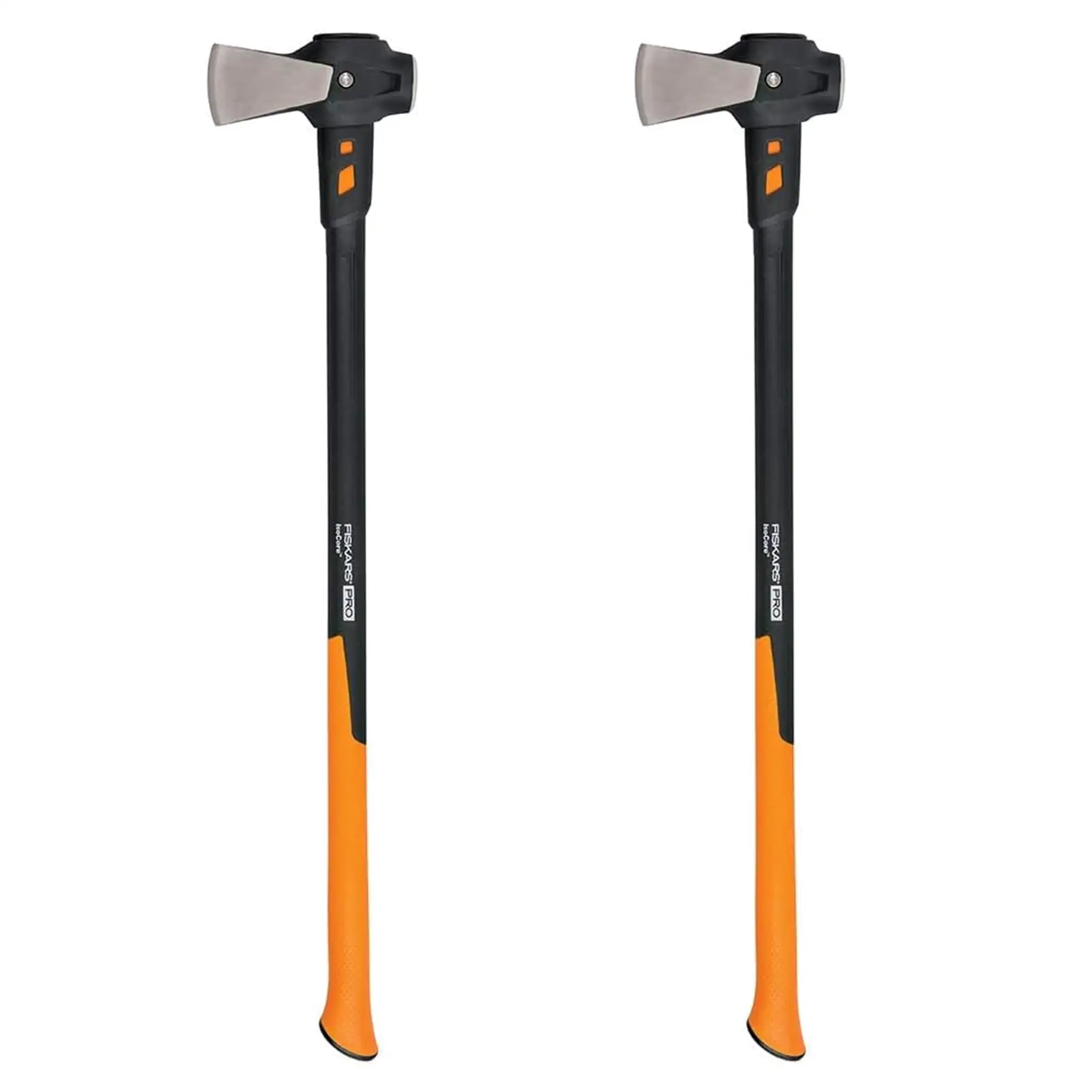 Fiskars Pro IsoCore Wood Splitting Maul with 31" Handle, Black/Orange, (2 Pack)