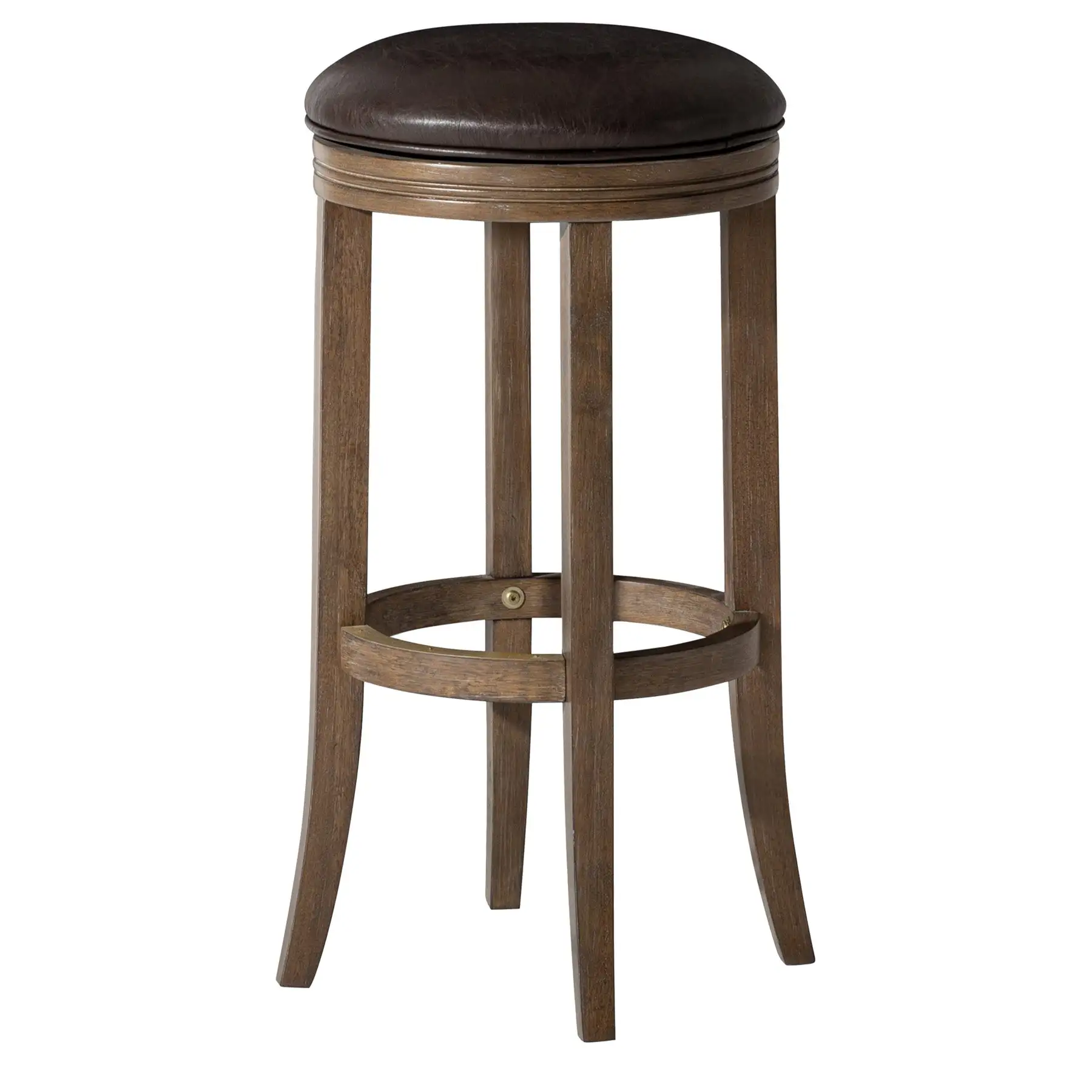 Maven Lane Eva Bar Stool in Walnut Finish with Marksman Saddle Vegan Leather