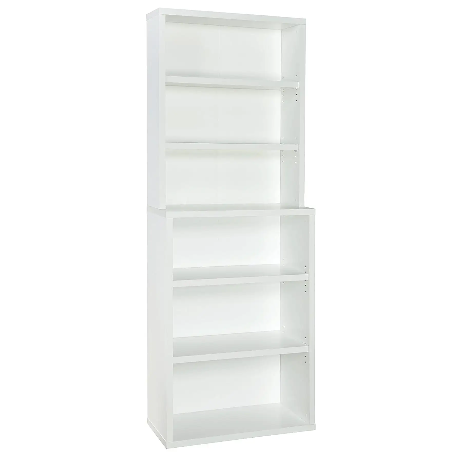 ClosetMaid 6 Tier Bookshelf with Adjustable Shelves and Closed Back Panel, White