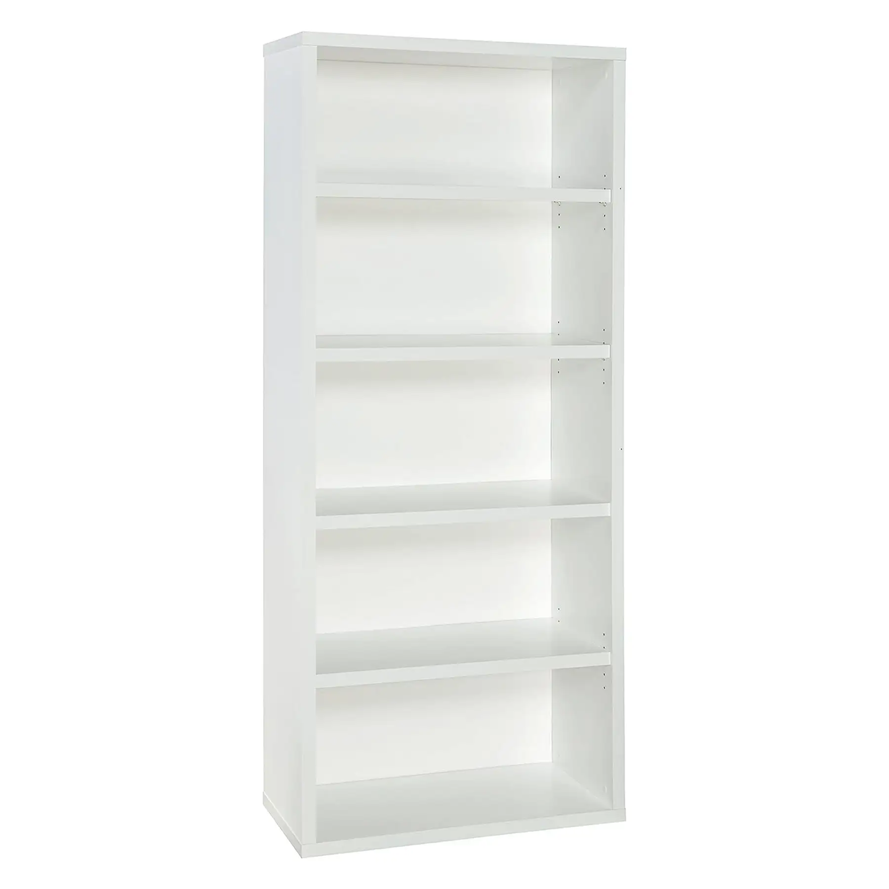 ClosetMaid 5 Tier Bookshelf with Adjustable Shelves and Closed Back Panel, White