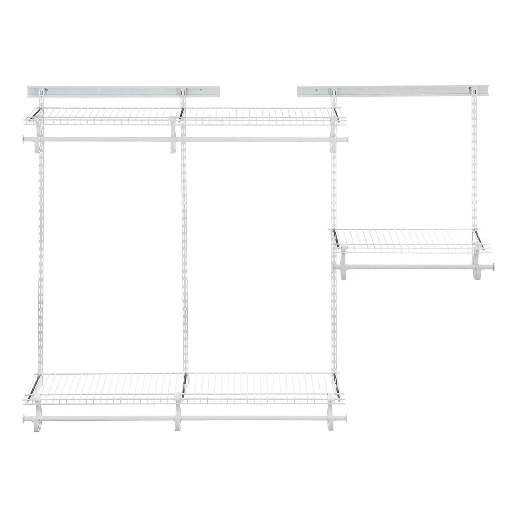 Closetmaid 4' to 6' Adjustable Steel ShelfTrack Closet Organizing Kit, White