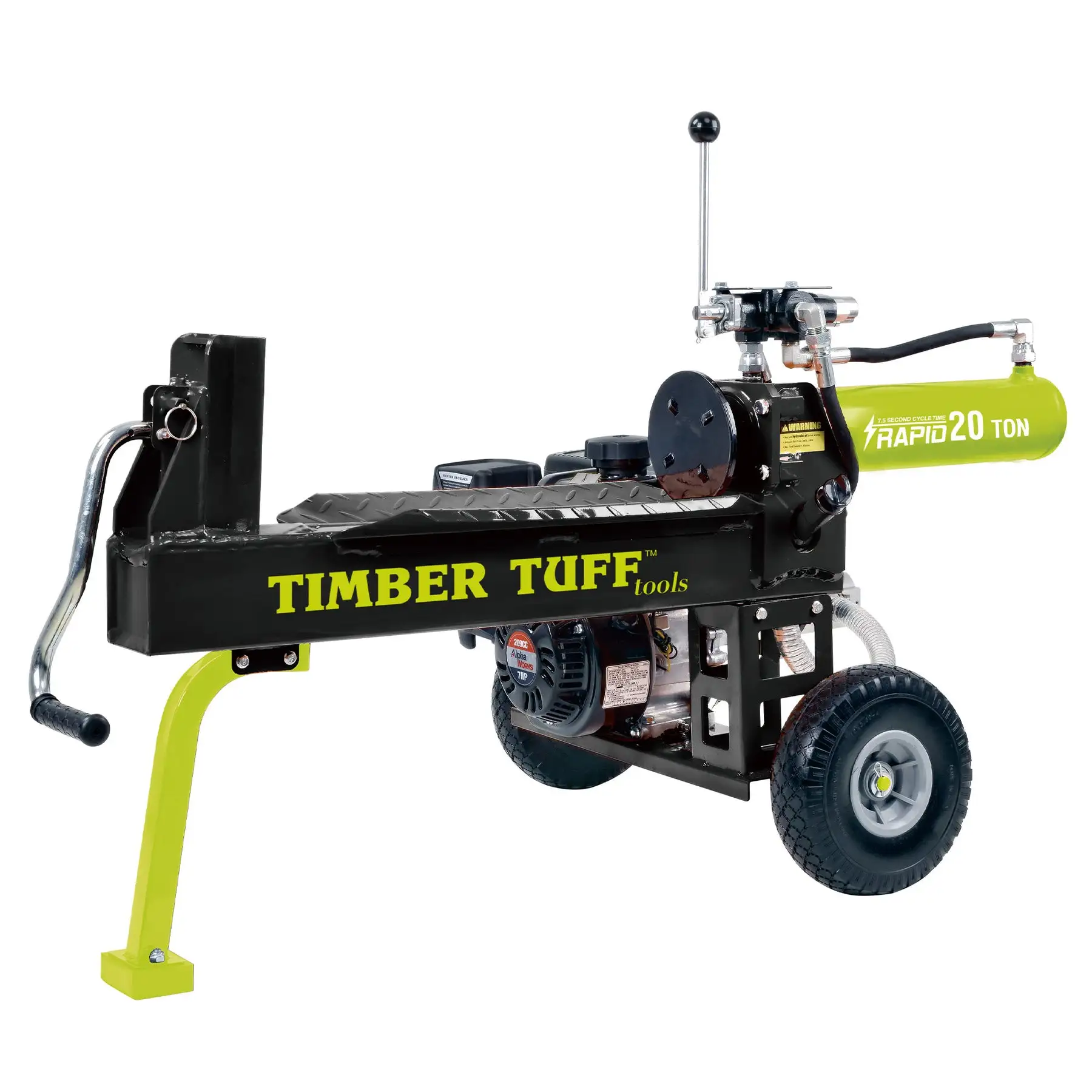 Timber Tuff Heavy Duty 7 HP Portable 20 Ton Gas Powered Outdoor Log Splitter