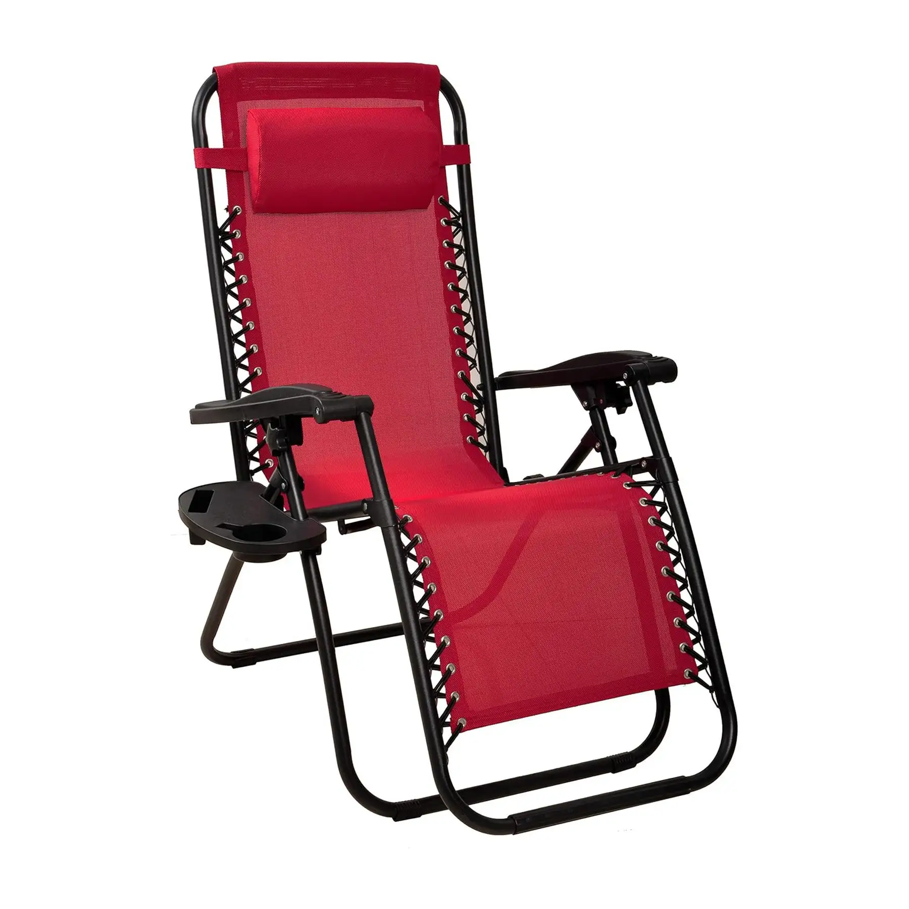 Elevon Adjustable Zero Gravity Recliner Lounge Chair for Outdoor Deck, Burgundy