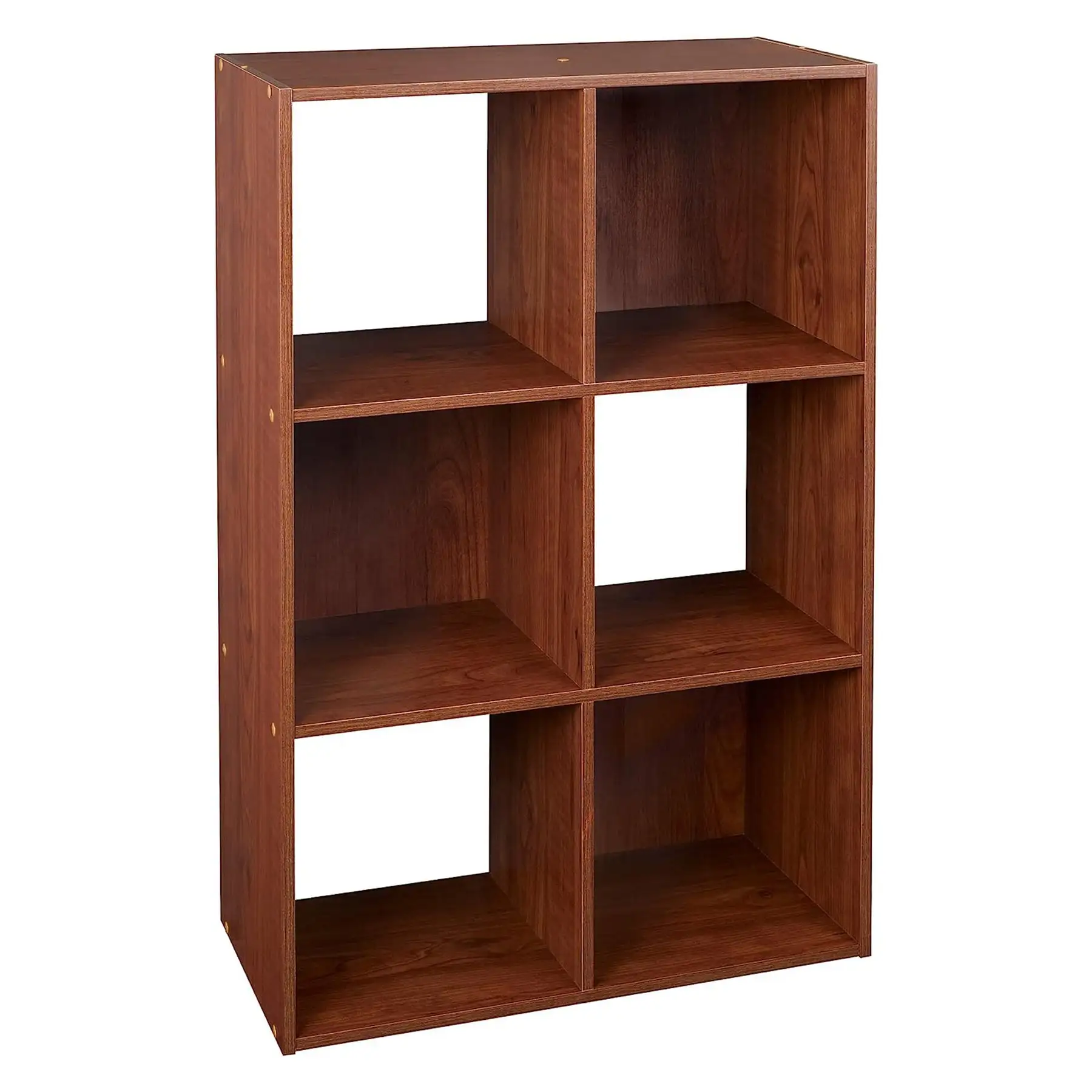 ClosetMaid 6 Cube Cubby Wood Open Bookcase Display Shelf Organizer, Dark Cherry