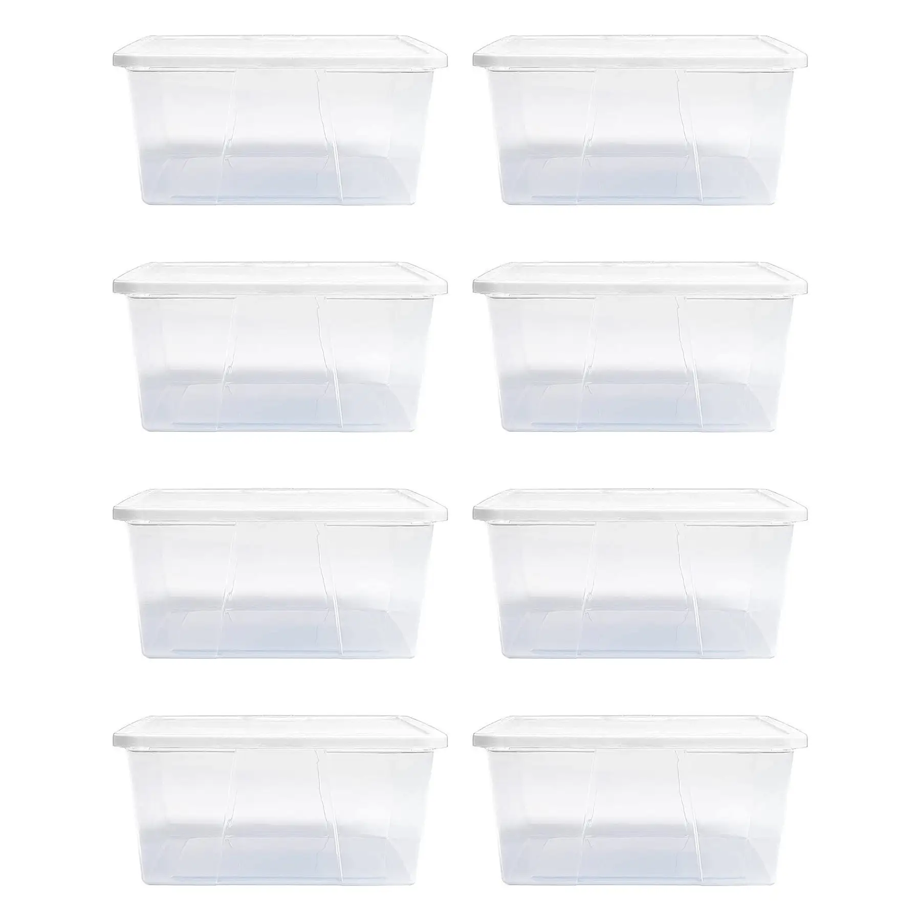 Homz 12 Qt Snaplock Clear Plastic Storage Container Bin with Secure Lid (8 Pack)