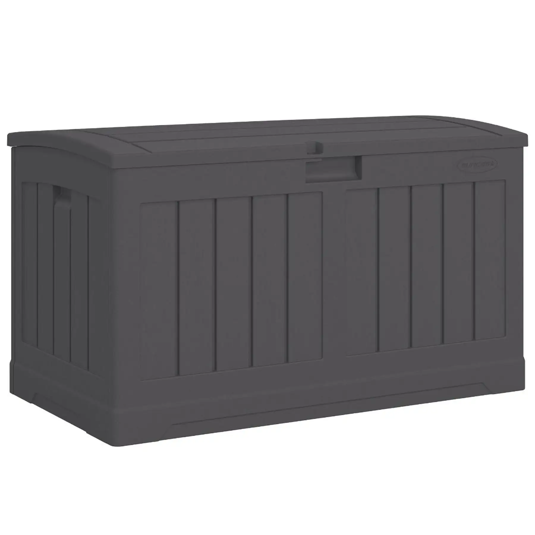 Suncast 50 Gallon Medium Resin Outdoor Storage Deck Box with Lid, Peppercorn