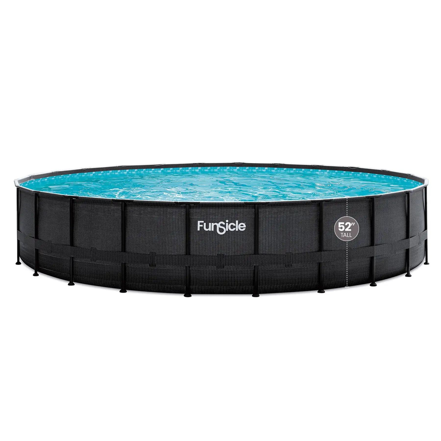 Funsicle 22' x 52" Oasis Designer Outdoor Above Ground Pool, Dark Chevron Rattan