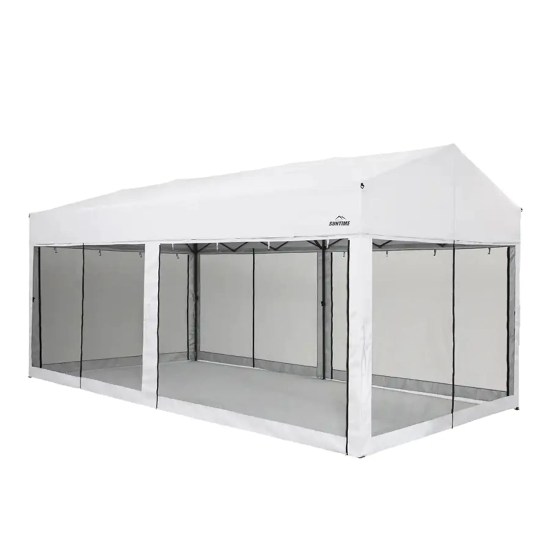 Suntime 10' x 20' Easy Pop Up Rectangular Canopy with Removable Sidewalls, White