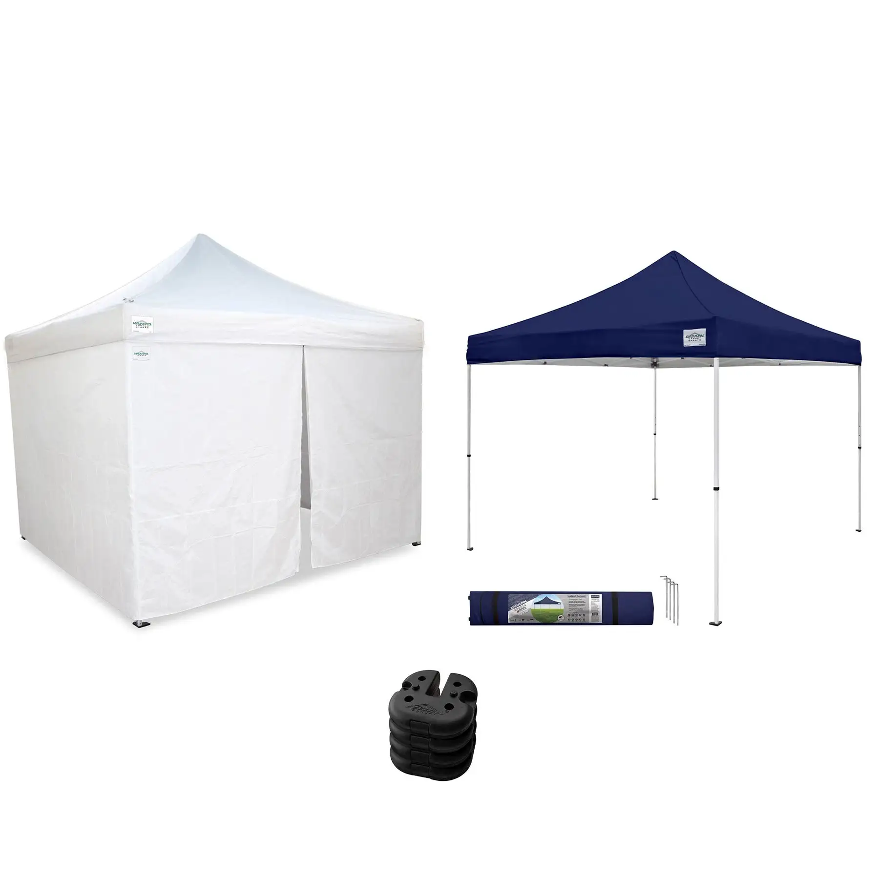 Caravan Canopy V Series Sidewalls & M Series Shade Tent & Set of 4 Weight Plate