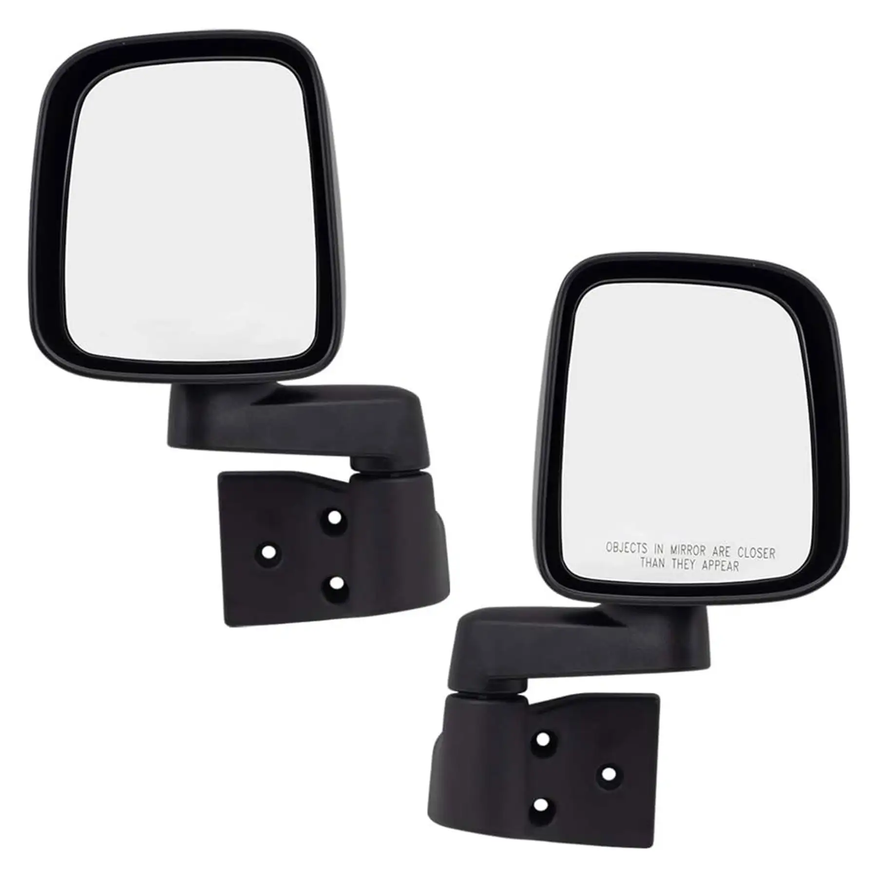 Brock Textured Replacement Manual Mirror Set for Jeep Wrangler 03 to 06, Black