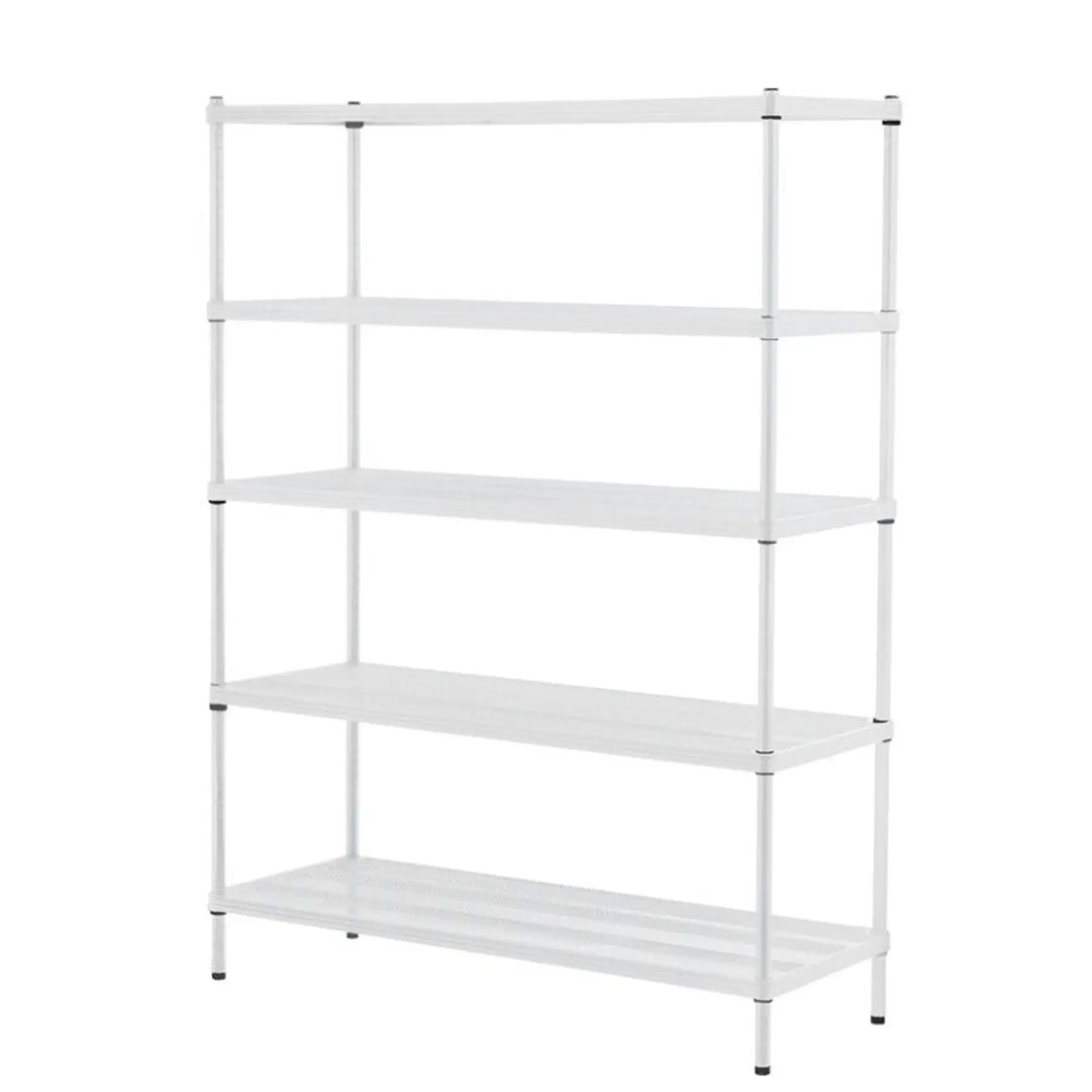 Design Ideas MeshWorks 5 Tier Full-Size Metal Storage Shelving Unit Rack, White