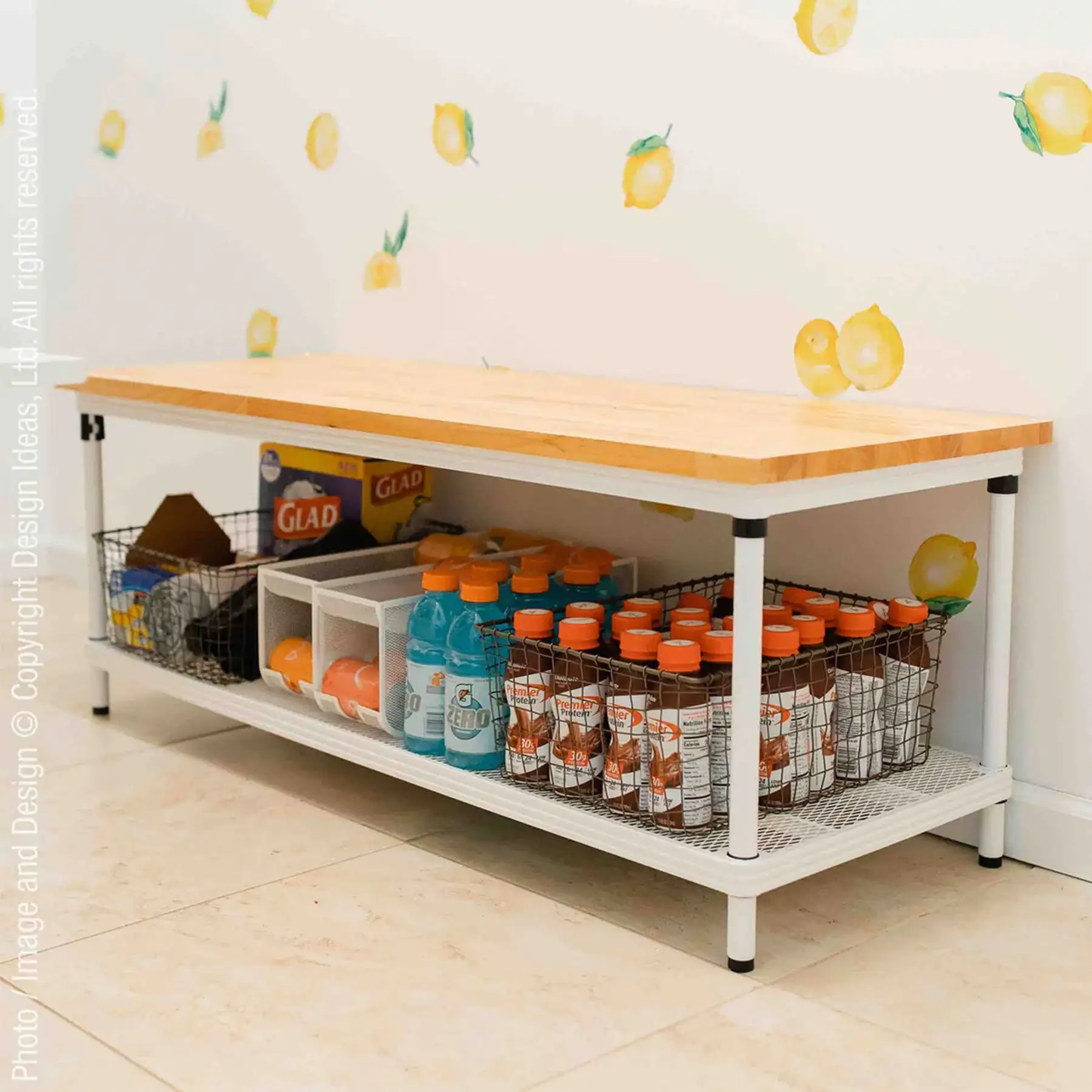 Top Rack Simple Design Design Ideas 2 Tier Wood Top Metal Storage Shelving Unit Rack, White ...