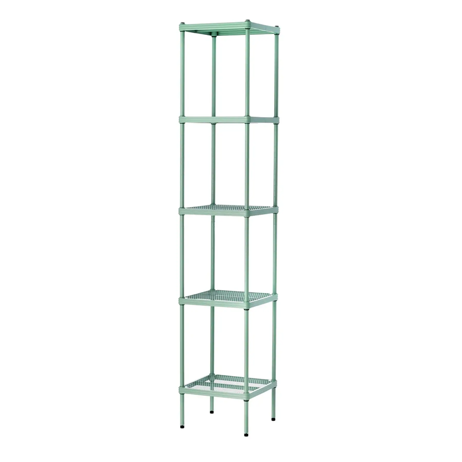 Design Ideas MeshWorks 5 Tier Tower Metal Storage Shelving Unit Rack, Sage Green