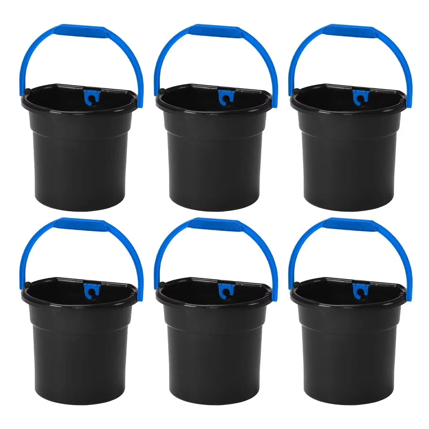 Gracious Living 5.8 Gallon Flat Back Indoor Outdoor Garden Water Bucket (6 Pack)