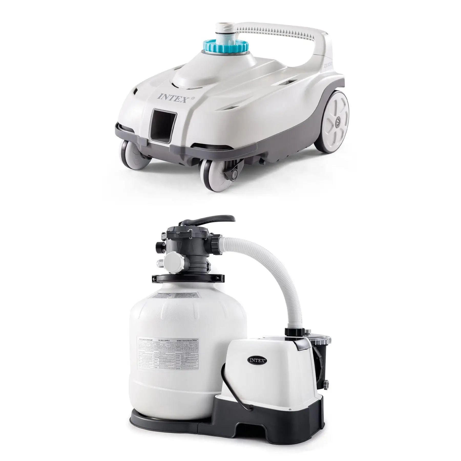 Intex Automatic Pool Cleaner w/Krystal Clear Saltwater System & Sand Filter Pump