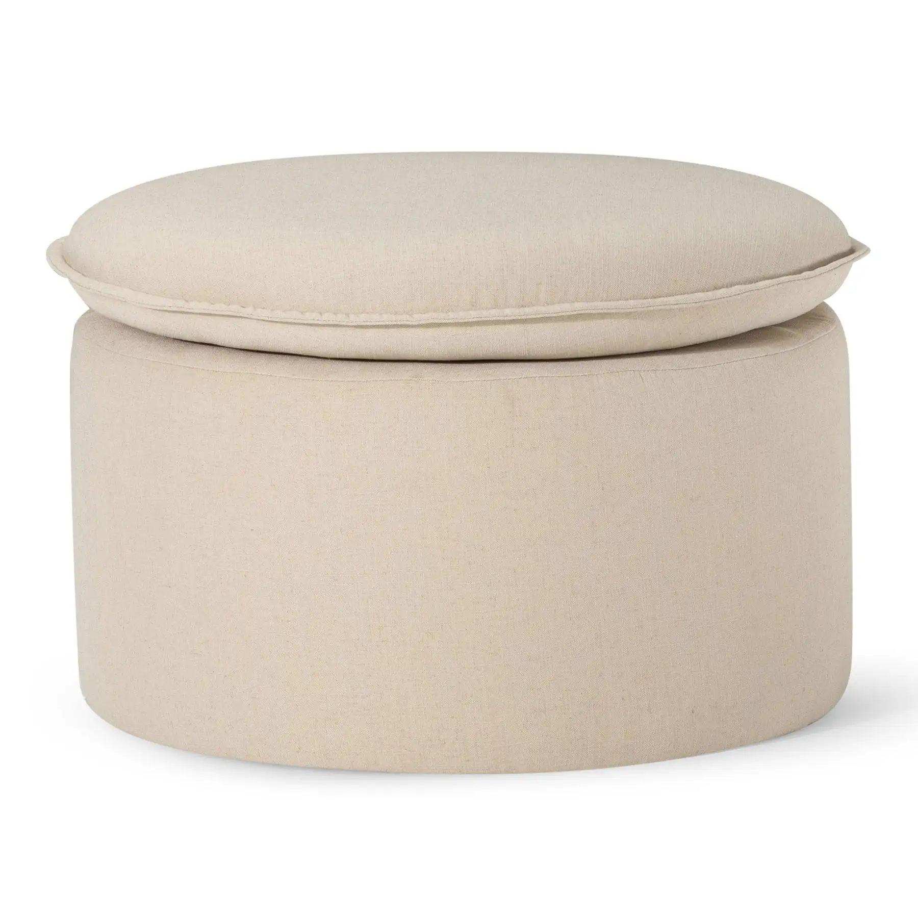 Maven Lane Lyra Contemporary Ottoman in Taupe Fabric Upholstery