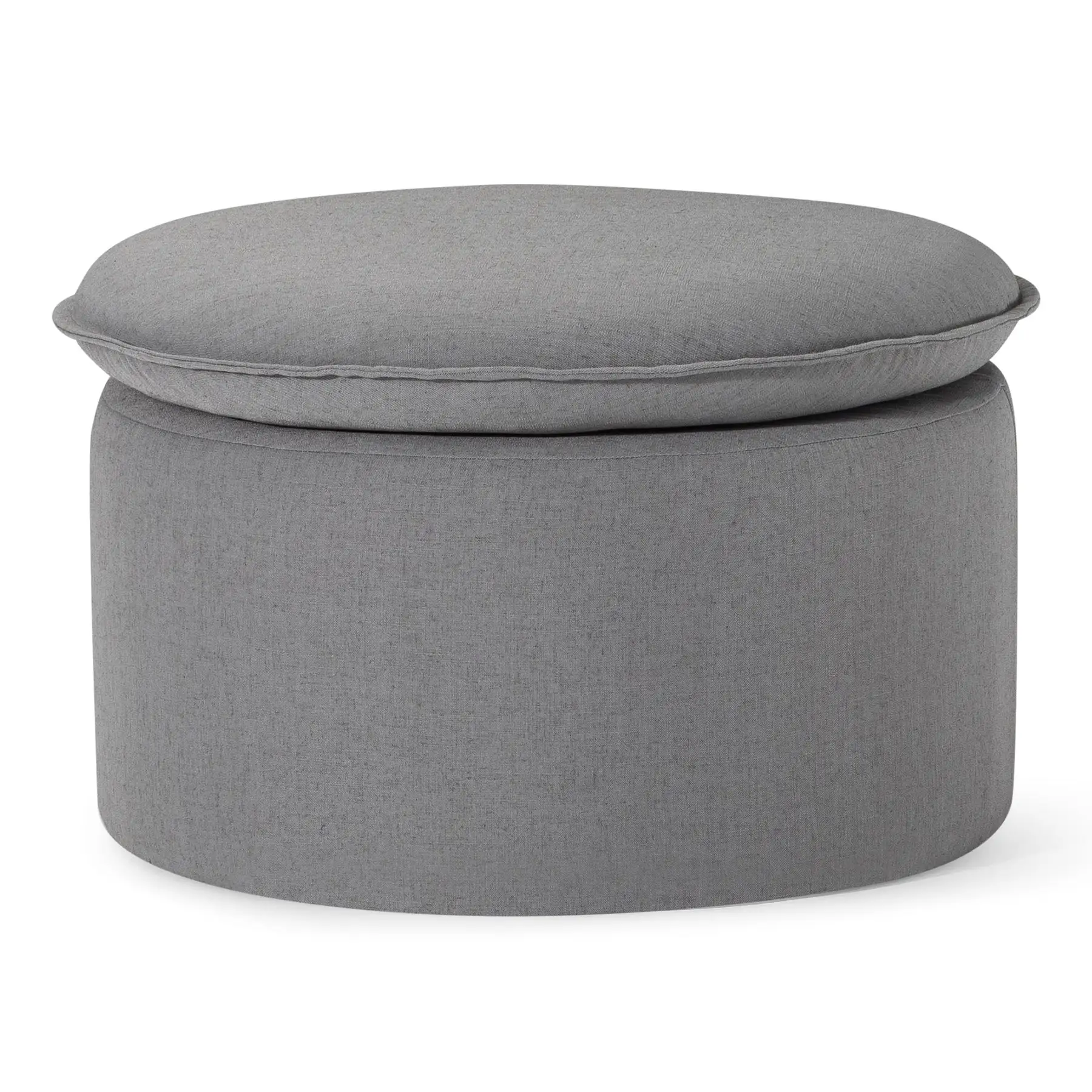 Maven Lane Lyra Contemporary Ottoman in Slate Fabric Upholstery