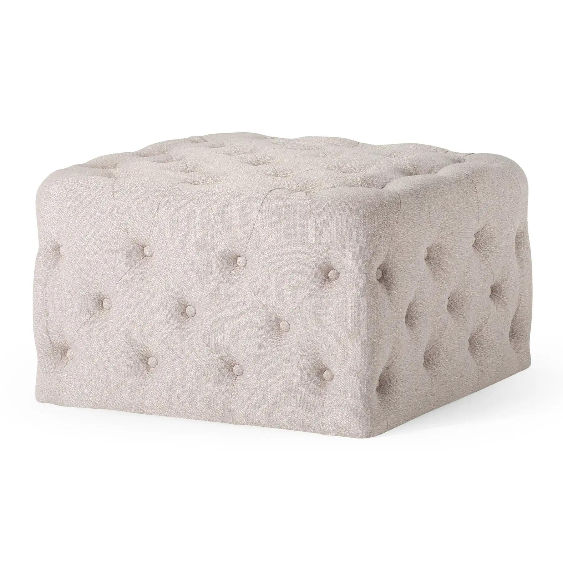 Maven Lane Henry Traditional Ottoman in Dove Fabric Upholstery