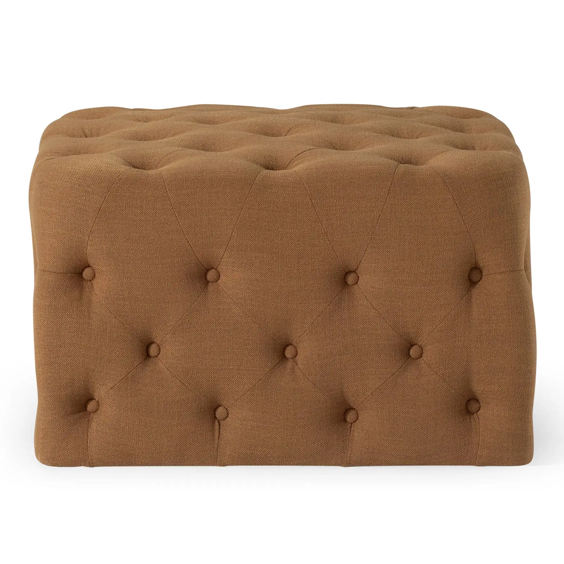 Maven Lane Henry Traditional Ottoman in Clay Fabric Upholstery