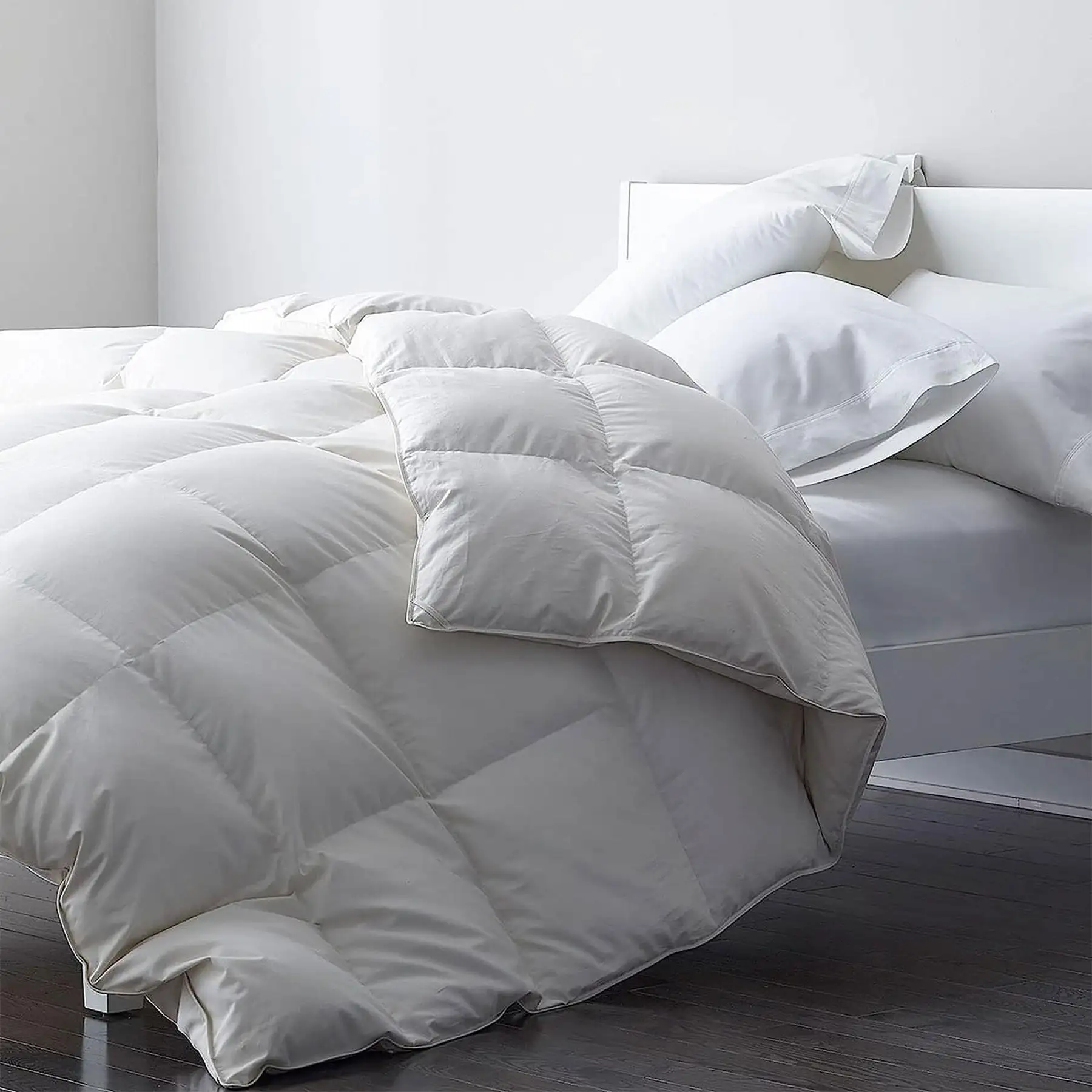 DWR Twin Sized 68 x 90?? Breathable Duvet Insert for All Season Bedding, White