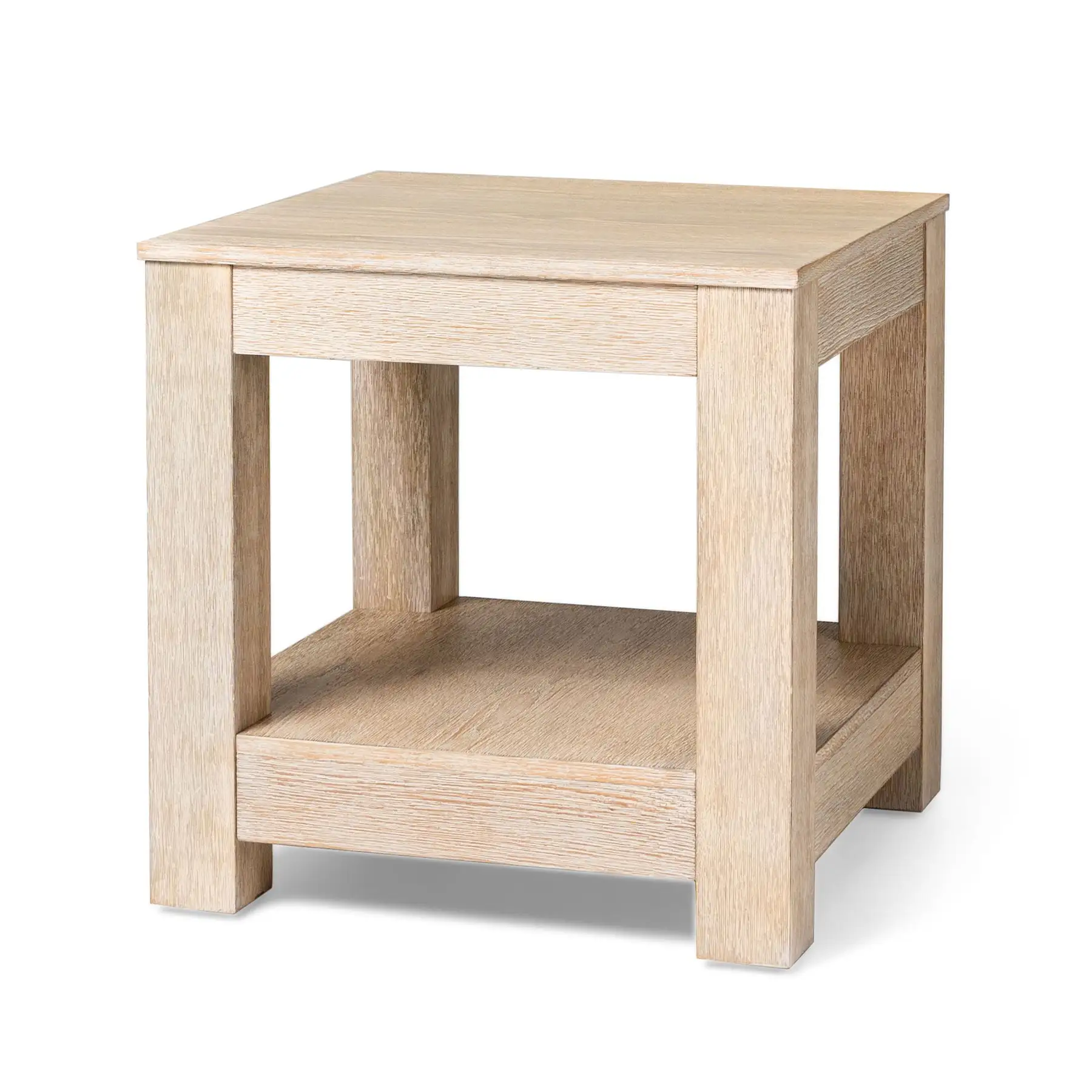 Maven Lane Paulo Wooden Side Table in Weathered White Finish