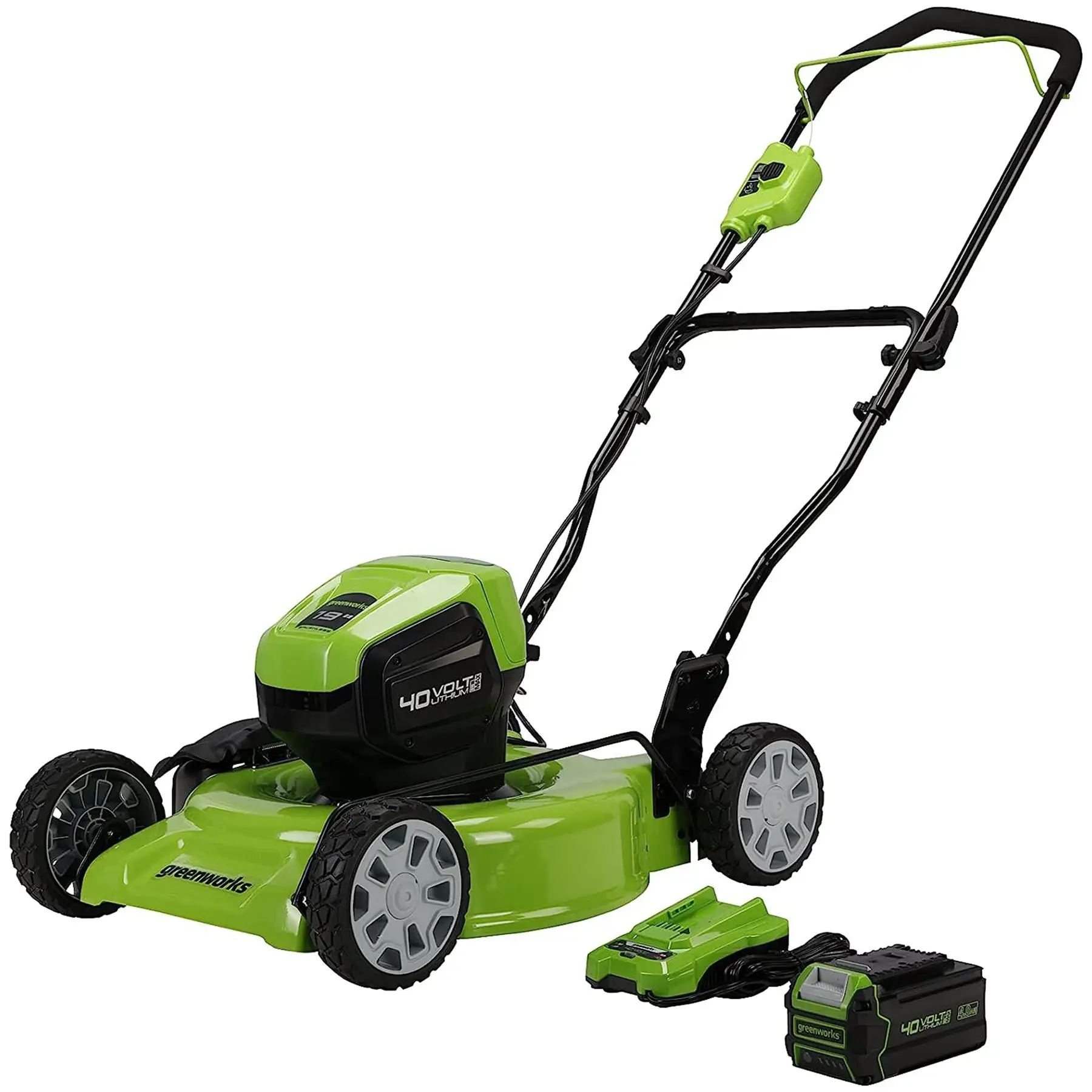 Greenworks 40V Cordless Battery Push Lawn Mower 4.0Ah 19" Deck, Charger Included