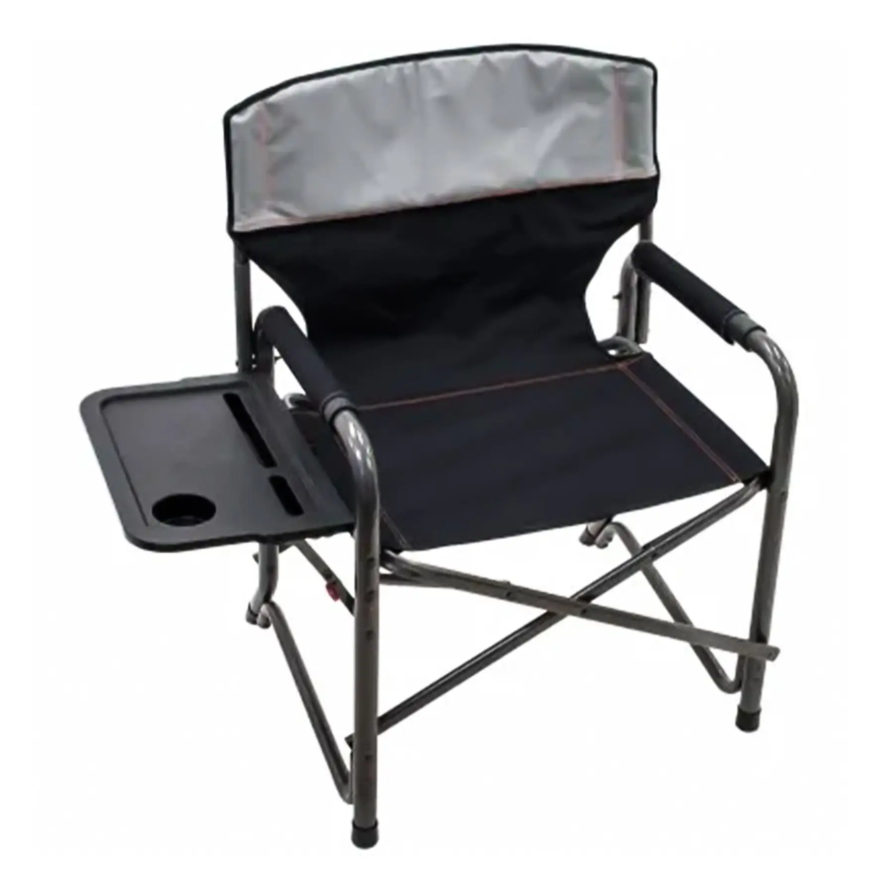 RIO Brands XXL Oversized Director??s Chair with Side Table and Carry Straps, Gray