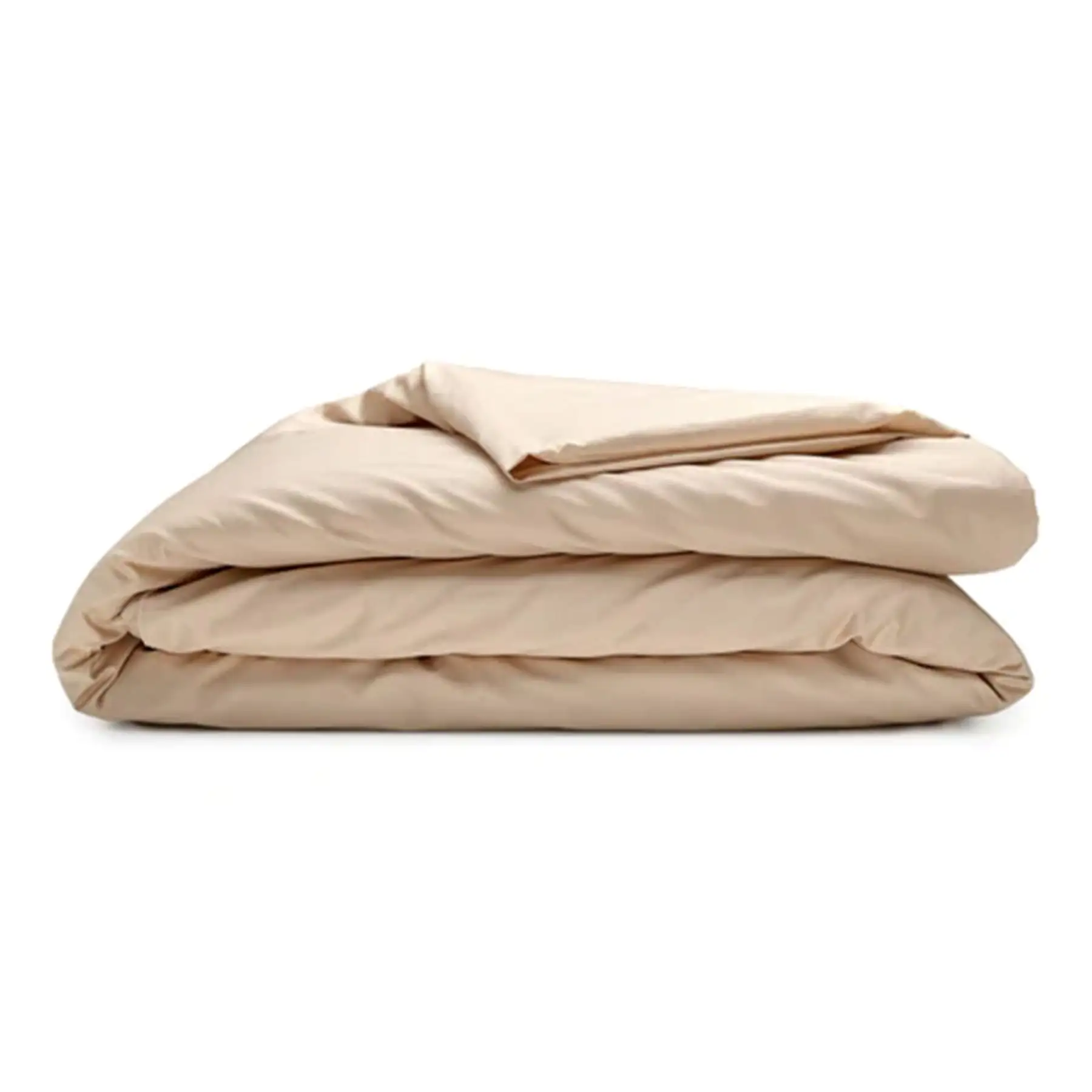 Sleepgram Supima 400 Thread Count Cotton Duvet Cover with Travel Bag, King, Sand