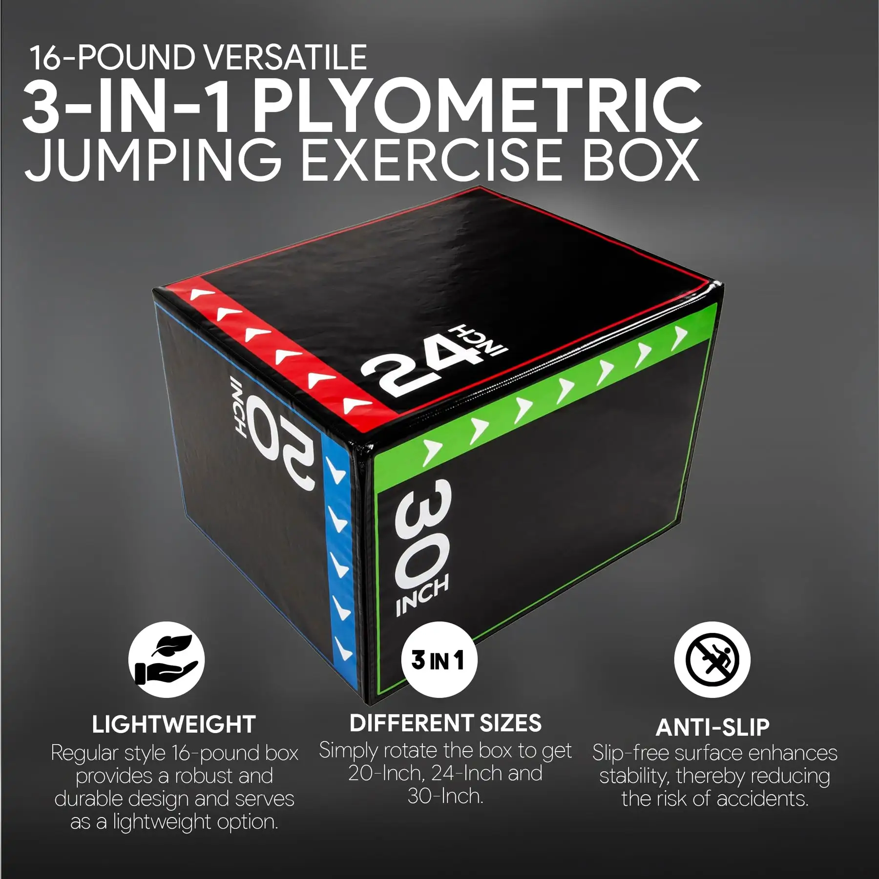 BalanceFrom Fitness 16lb Versatile 3 in 1 Plyometric Jumping Exercise ...