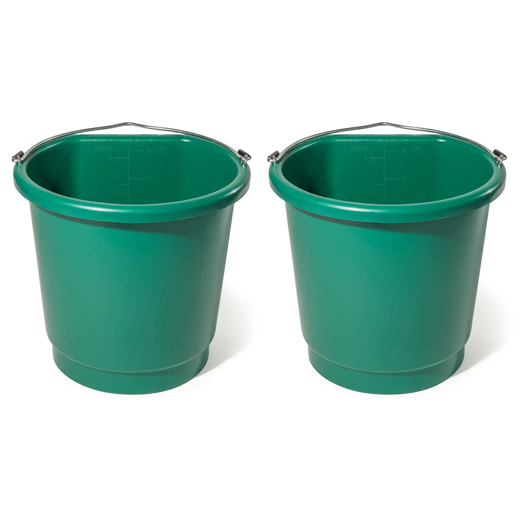 Farm Innovators 3 Gal Flat Back Plastic Heated Bucket, 70 Watt, Green (2 Pack)