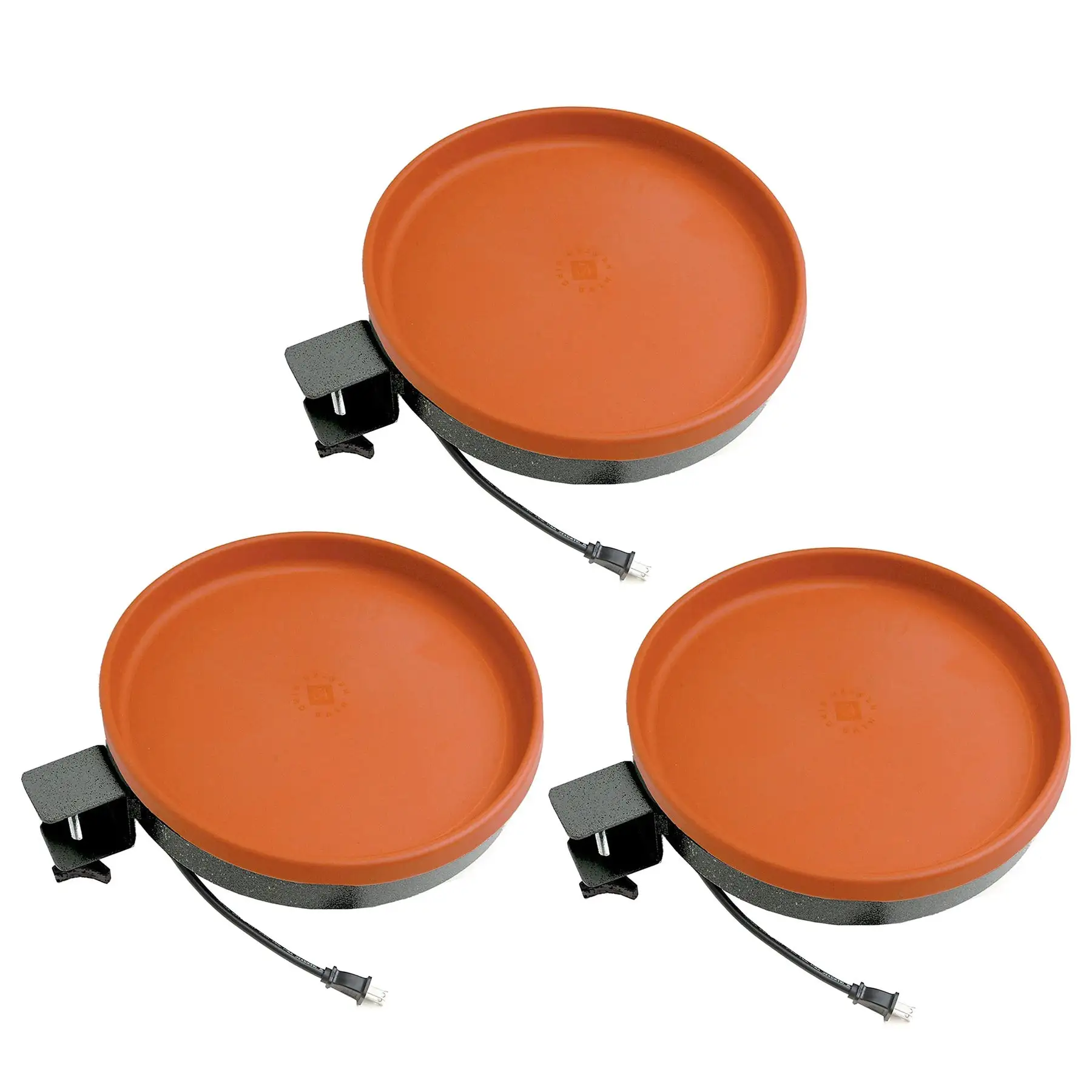 Farm Innovators All Seasons 3 In 1 75 Watts Heated Birdbath, Terracotta (3 Pack)