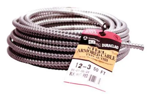 Southwire 55275022 Cable Acthr 12-3 Alflex Thhn Bond Wire With Steel Armor 50'