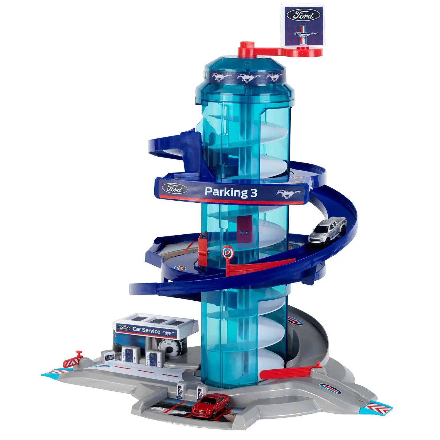 Theo Klein Ford Car Service Helix Parking Garage Toy Playset