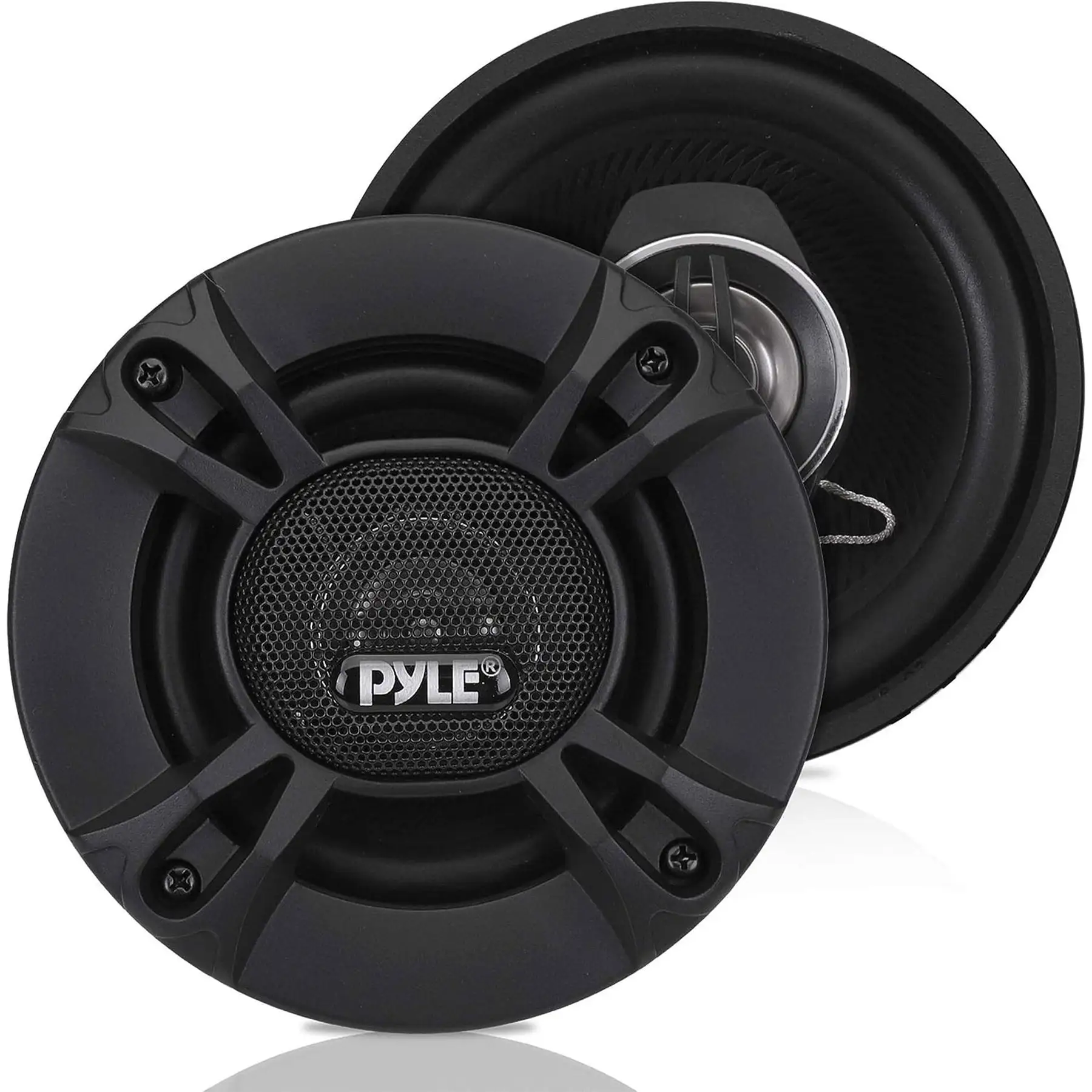 Pyle 2 Way Universal Car Stereo Speakers with Door Panel Mount Compatible, Black