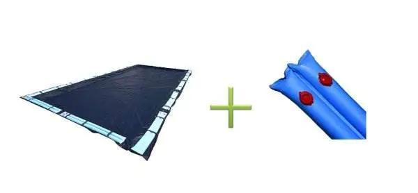 20 x40 Ft Dark Blue Winter Rectangular In Ground Pool Cover with Water Tubes