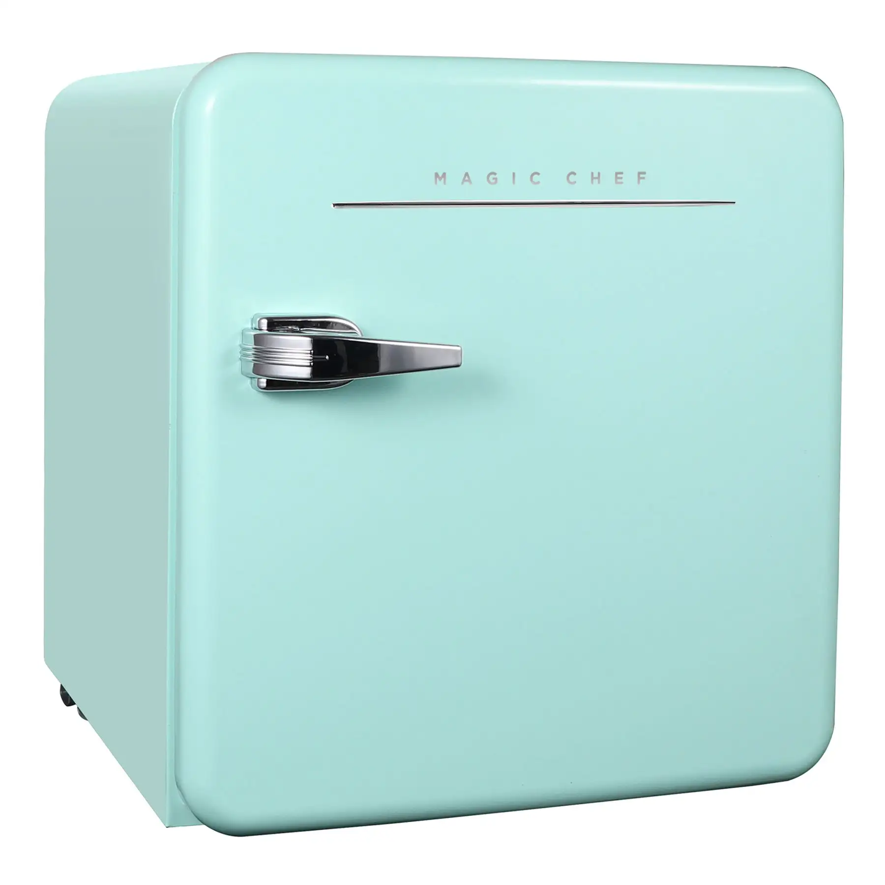 Magic Chef 1.6 Cubic Feet Retro Style Mini Fridge with Interior LED Light, Mint