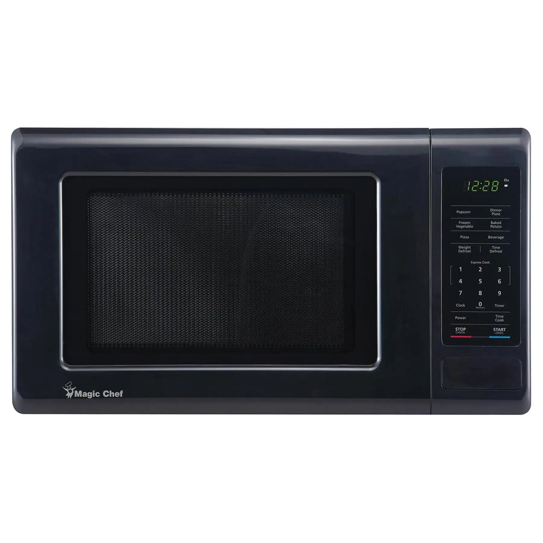 Magic Chef 0.9 Cubic Feet 900 Watt Stainless Countertop Microwave Oven, Black