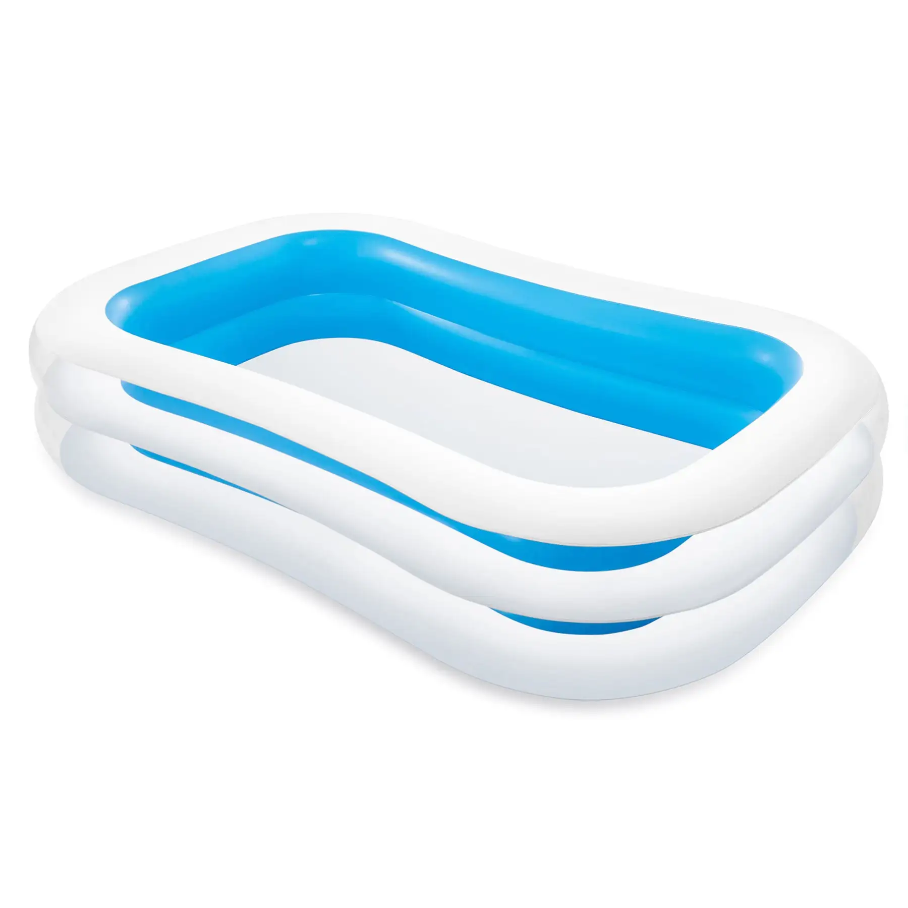 Intex Inflatable 8.5' x 5.75' Swim Center Family Pool for 2-3 Kids, Blue & White