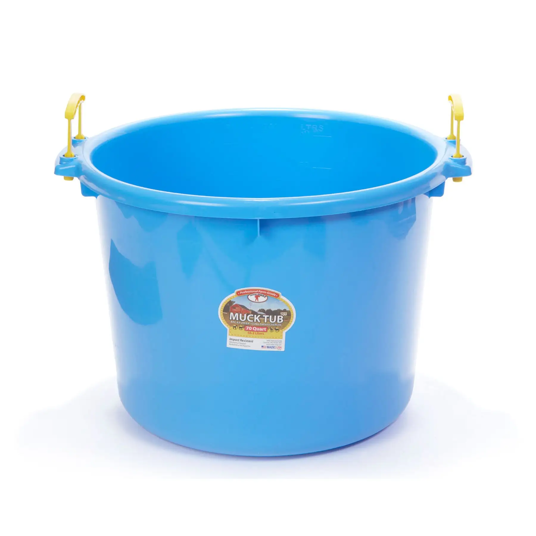 Little Giant 70 Quart Durable and Versatile Utility Muck Tub w/Handles, Berry